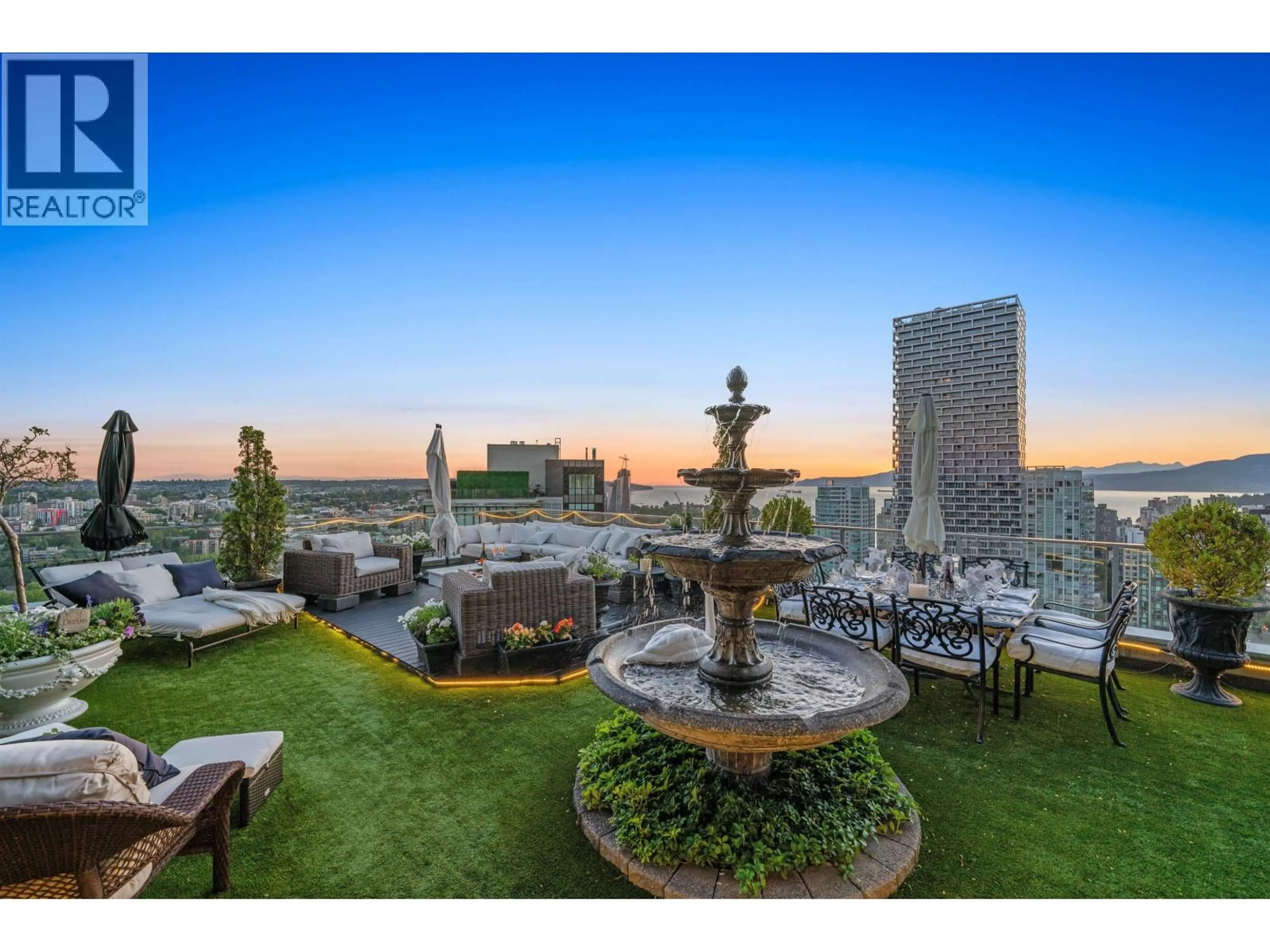 Patio, city buildings view from balcony for 3701 - 1495 RICHARDS STREET, Vancouver British Columbia V6Z3E3