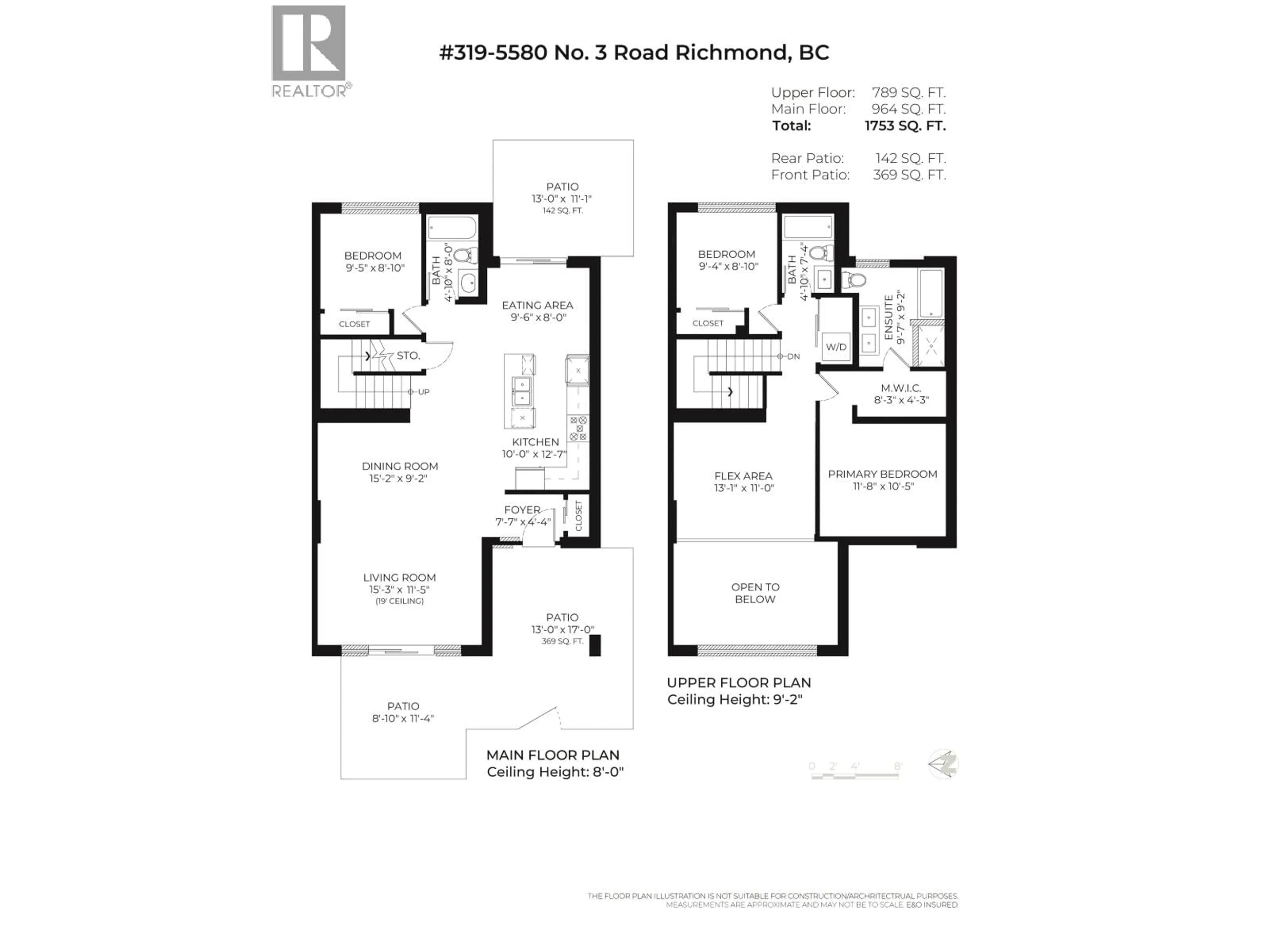 Floor plan for 319 - 5580 NO. 3 ROAD, Richmond British Columbia V6X0R8