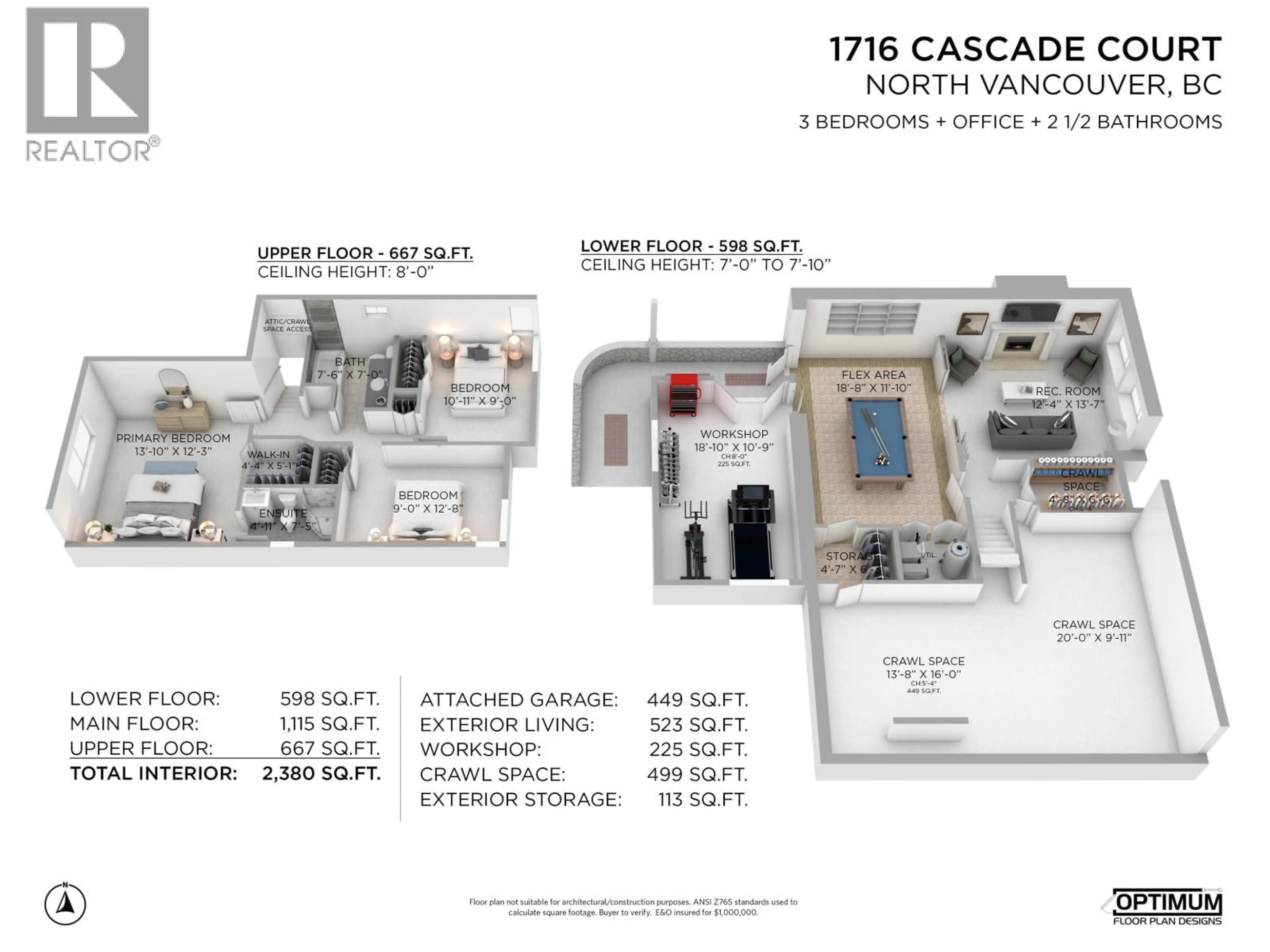 Floor plan for 1716 CASCADE COURT, North Vancouver British Columbia V7G2H6