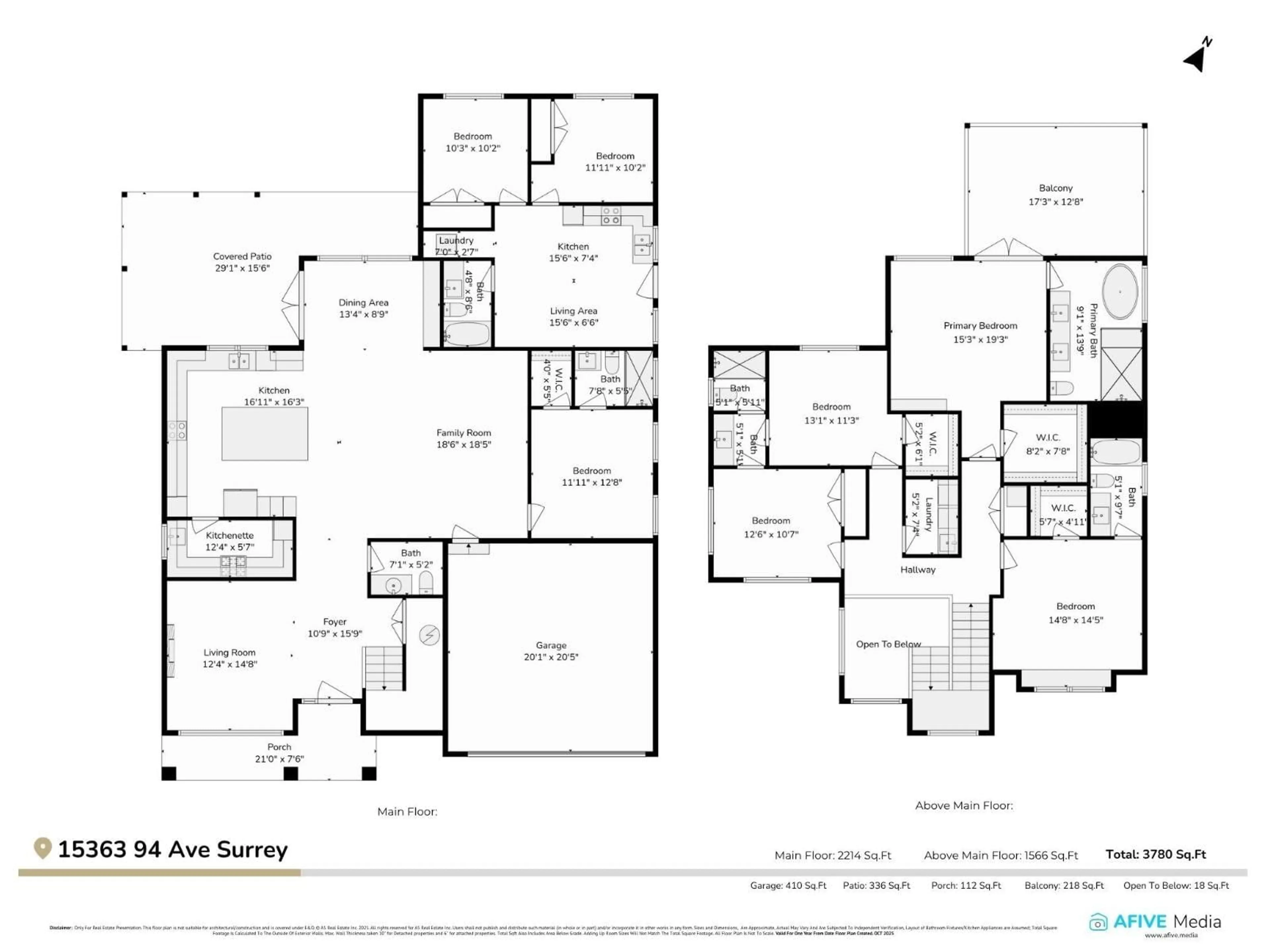 Floor plan for 15363 94 AVENUE, Surrey British Columbia V3R1E2