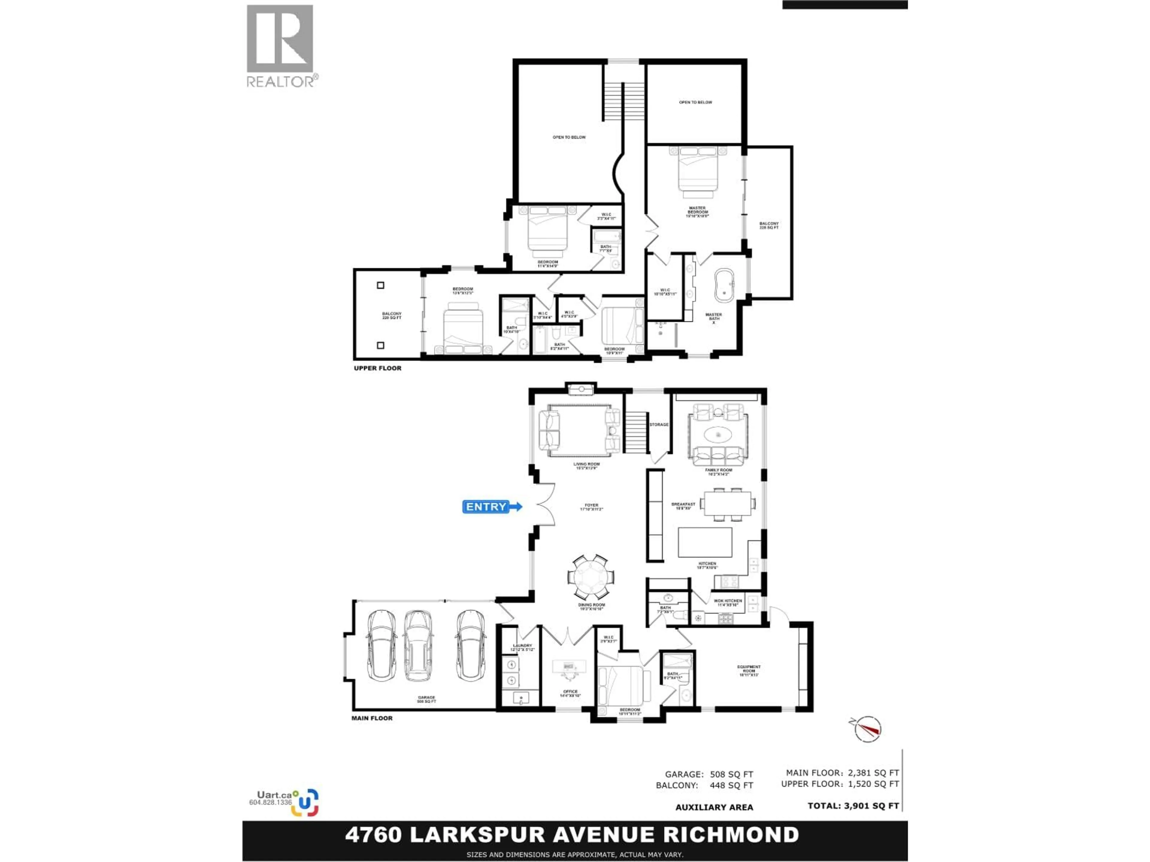 Floor plan for 4760 LARKSPUR AVENUE, Richmond British Columbia V7C2J3
