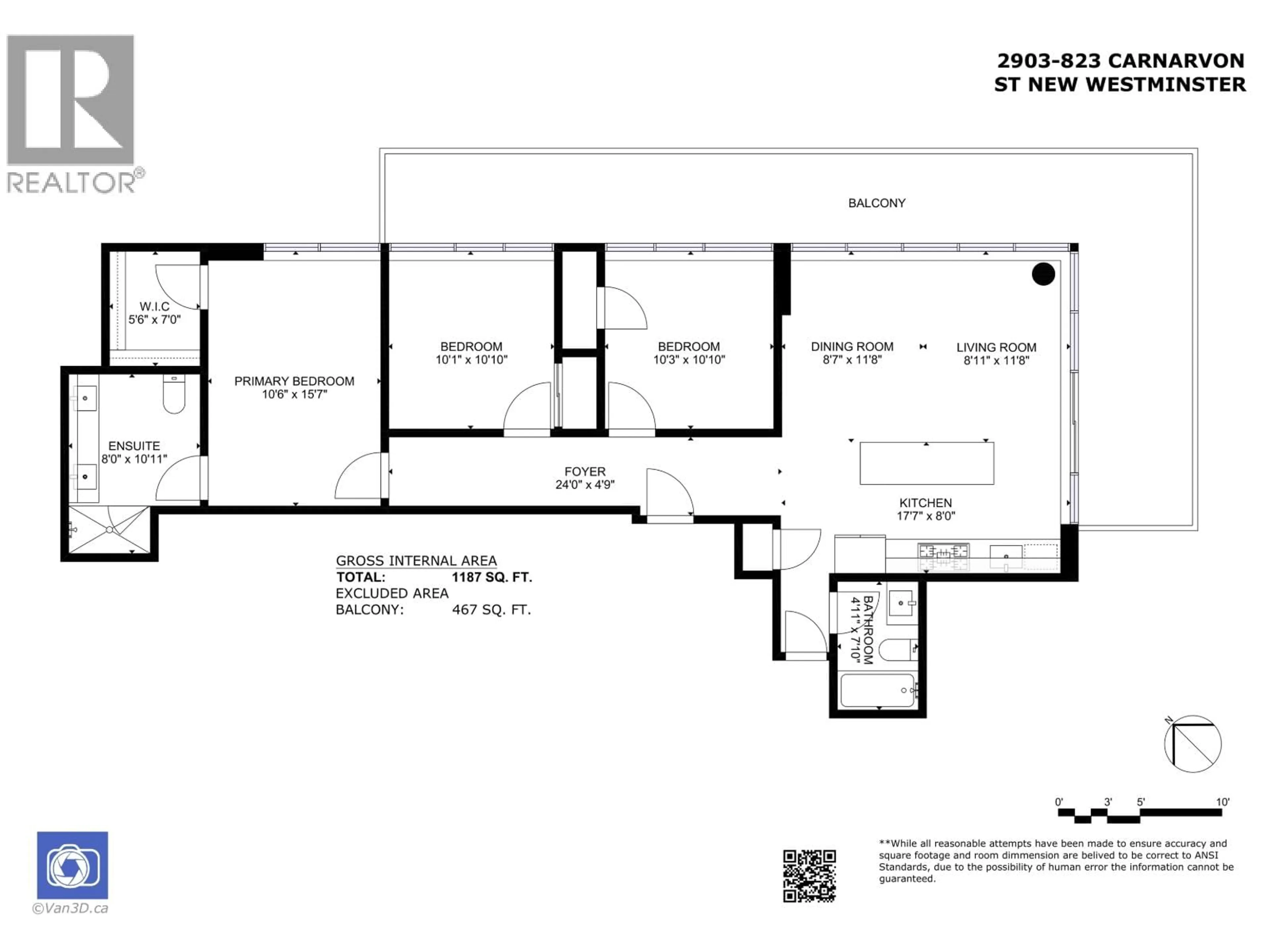 Floor plan for 3103 - 823 CARNARVON STREET, New Westminster British Columbia V3M0N5