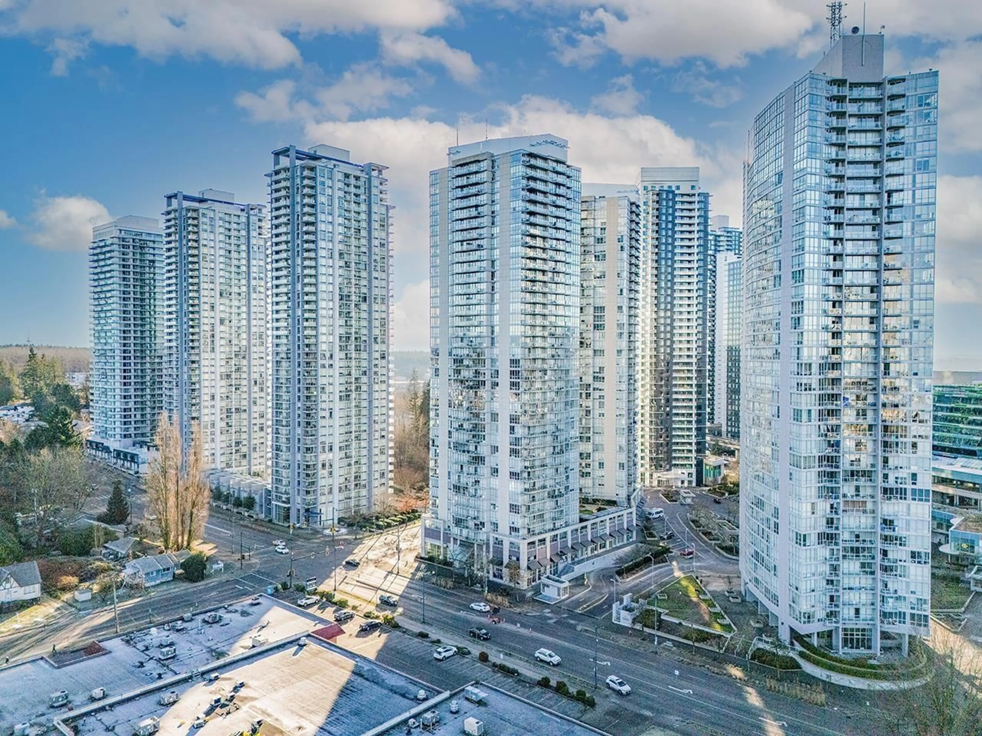A pic from outside/outdoor area/front of a property/back of a property/a pic from drone, city buildings view from balcony for 2509 - 13688 100 AVENUE, Surrey British Columbia V3T0G5