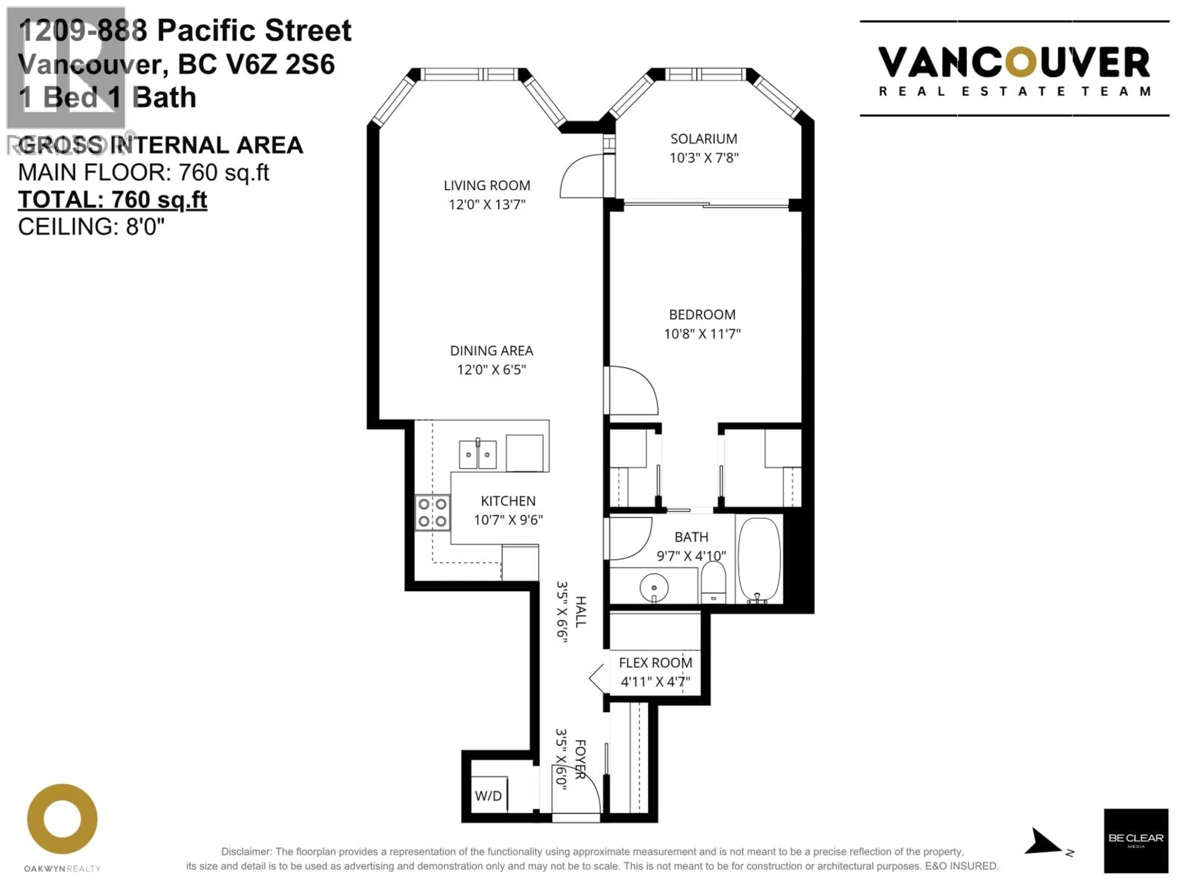 Floor plan for 1209 - 888 PACIFIC STREET, Vancouver British Columbia V6Z2S6