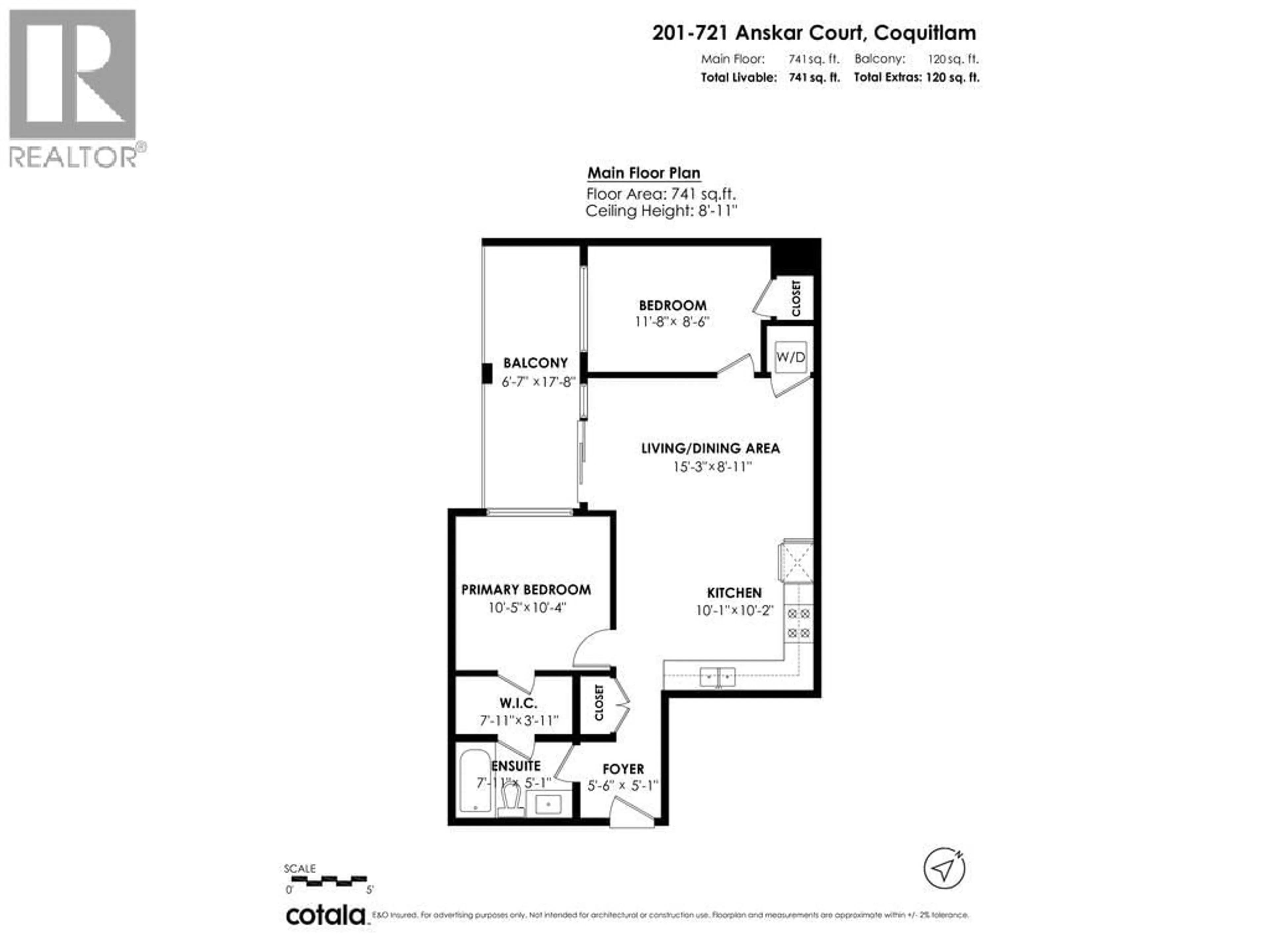 Floor plan for 201 - 721 ANSKAR COURT, Coquitlam British Columbia V3J0L4