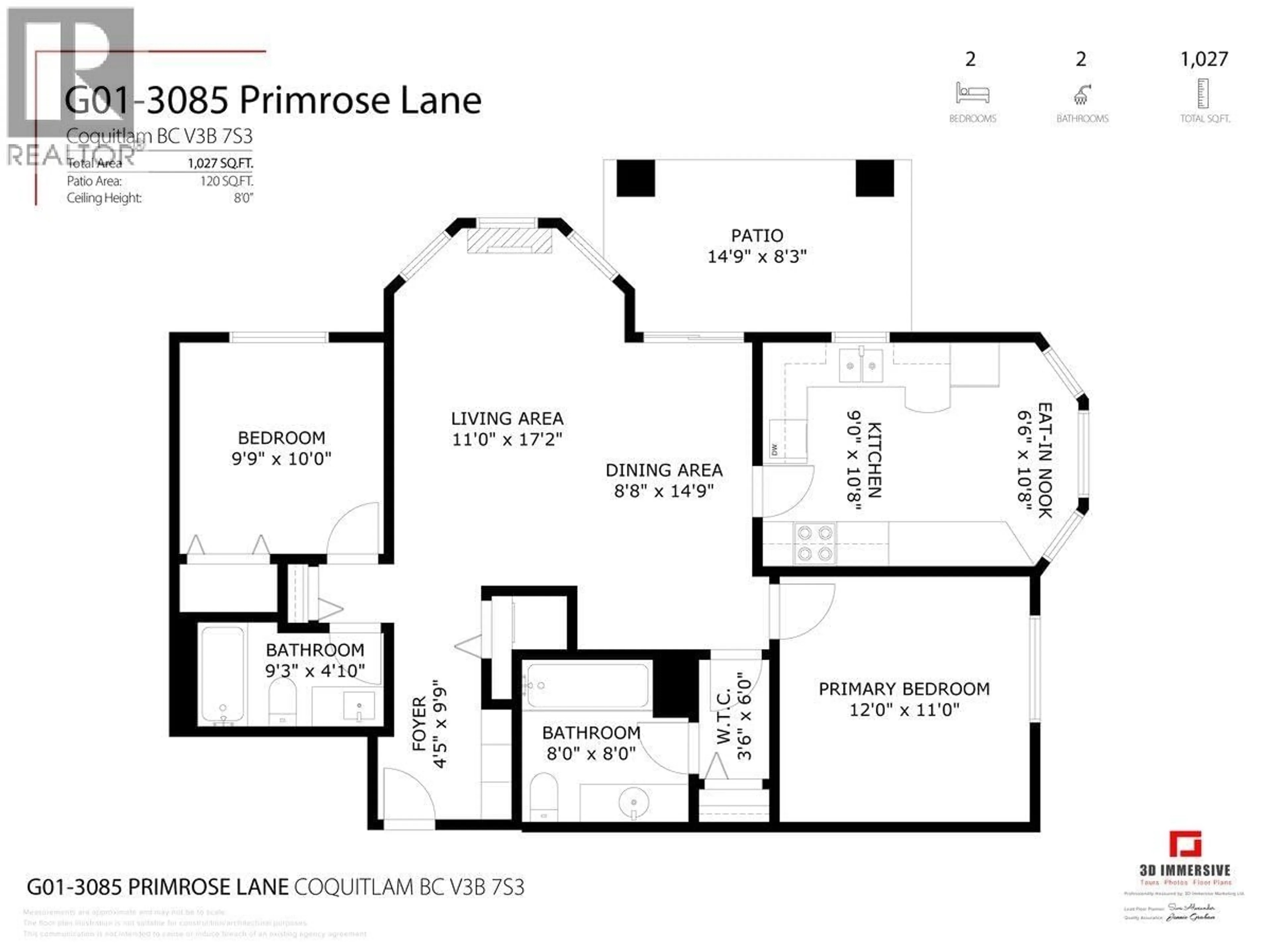 Floor plan for G01 - 3085 PRIMROSE LANE, Coquitlam British Columbia V3B7S3