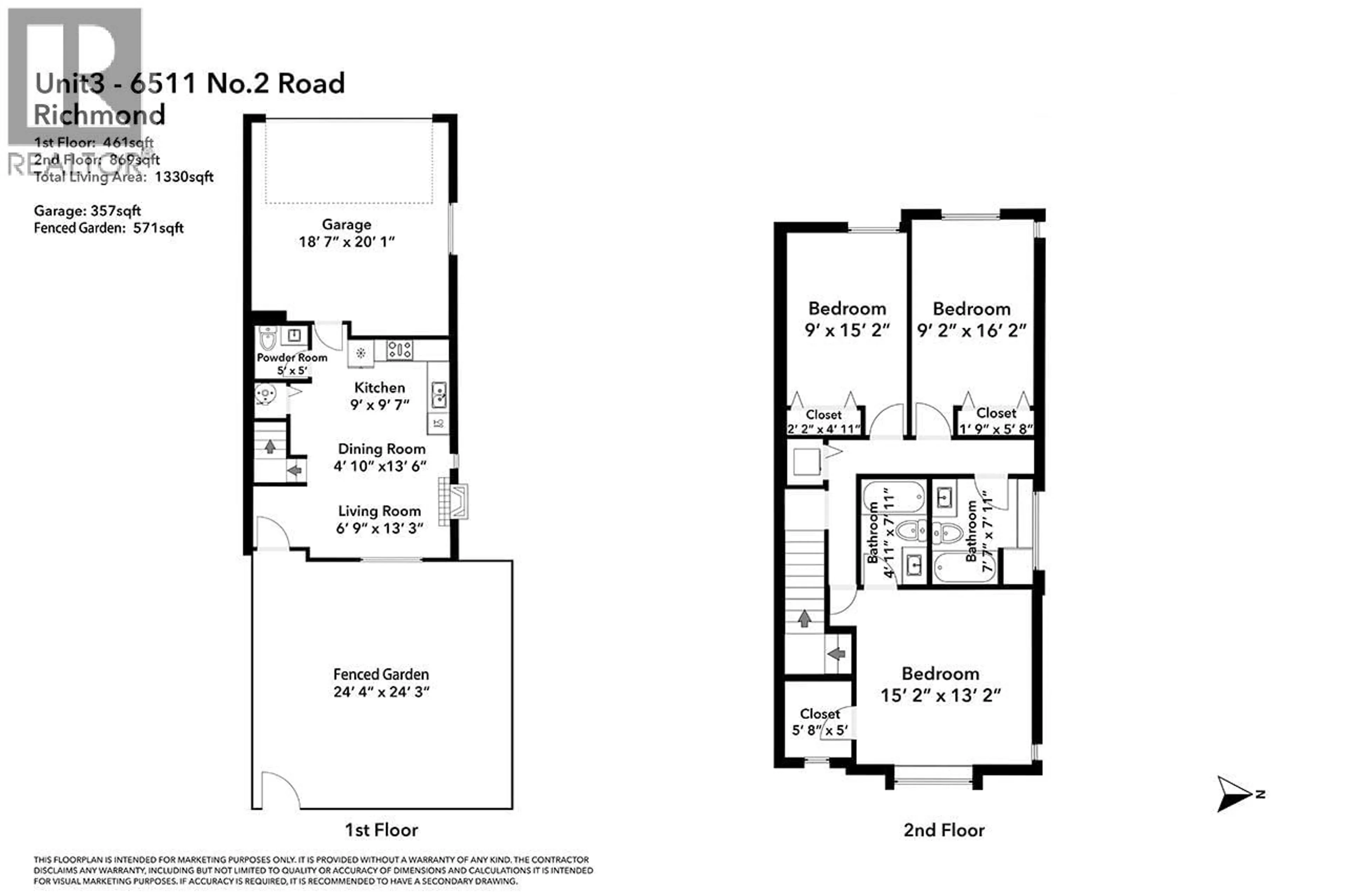 Floor plan for 3 - 6511 NO. 2 ROAD, Richmond British Columbia V7C3L4