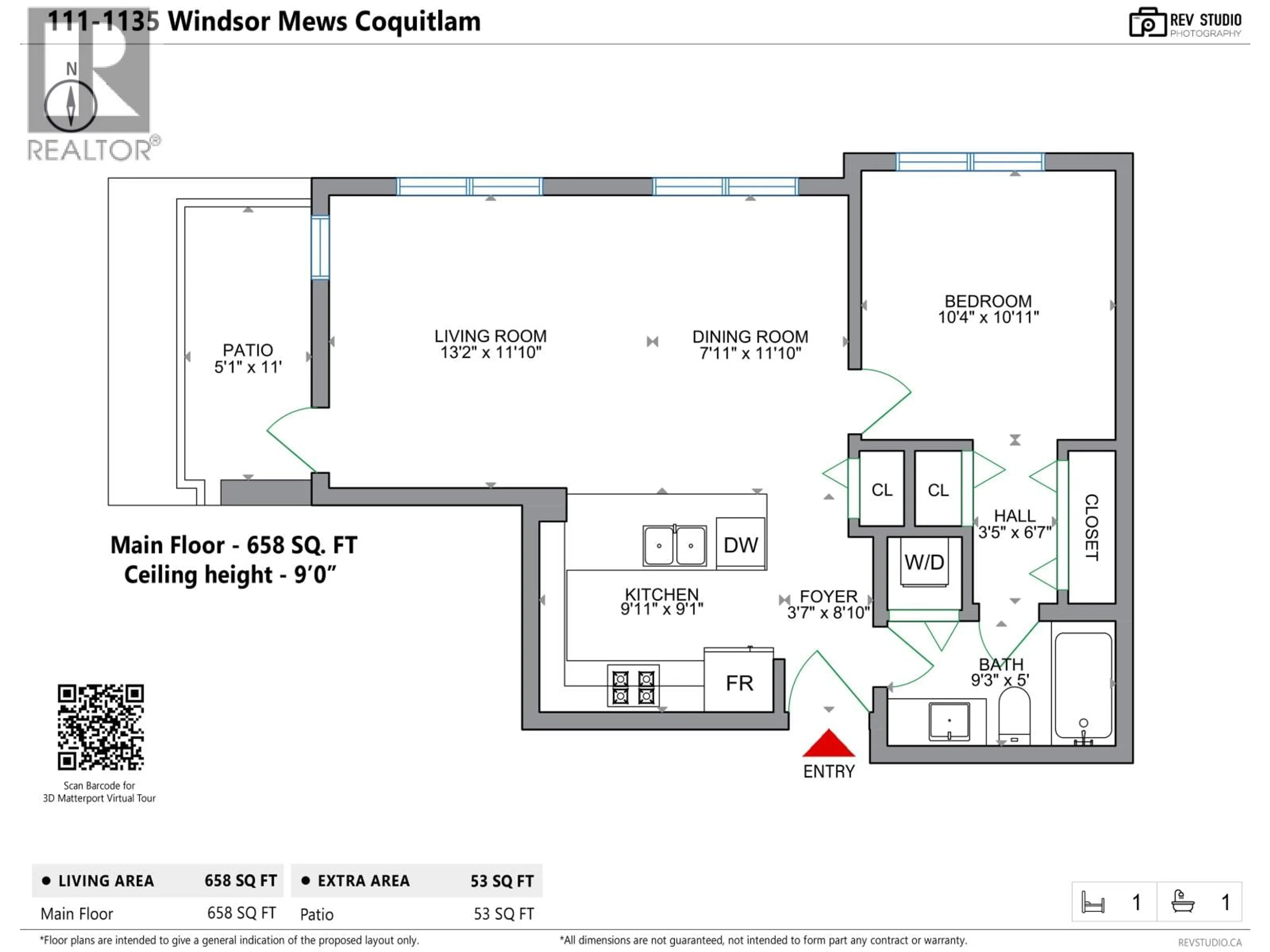 Floor plan for 111 - 1135 WINDSOR MEWS, Coquitlam British Columbia V3B0L2