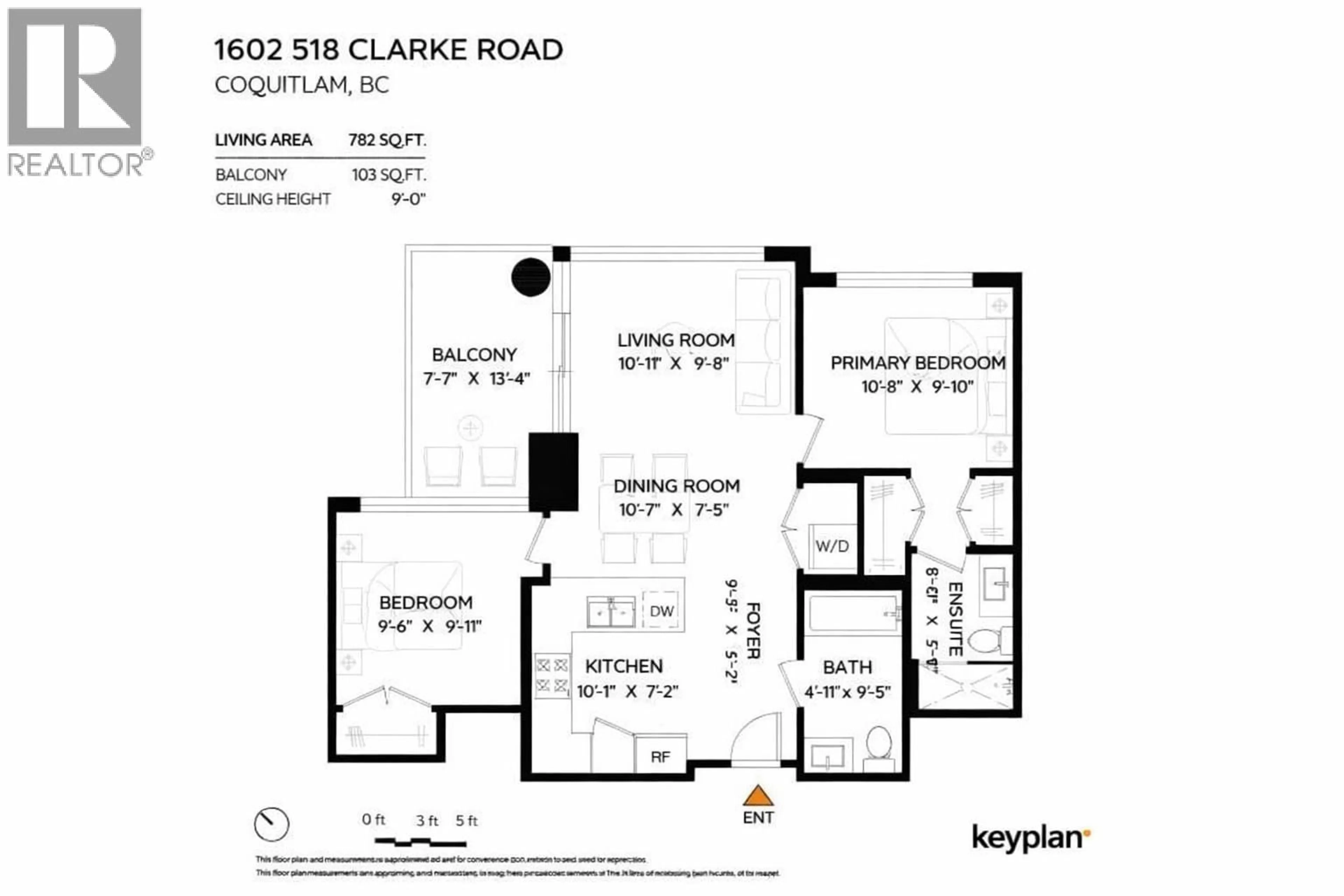 Floor plan for 1602 - 518 CLARKE ROAD, Coquitlam British Columbia V3J0S7