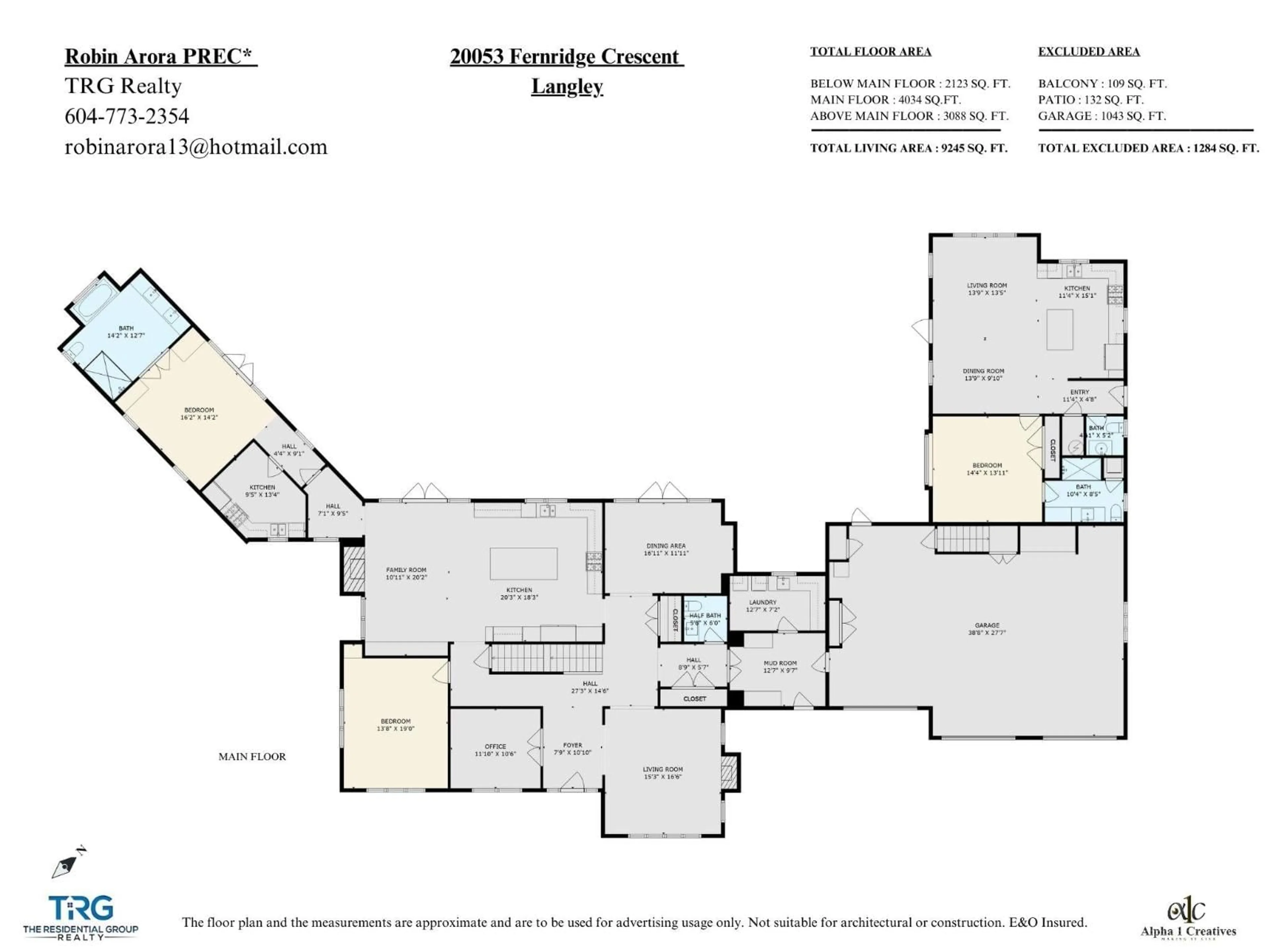 Floor plan for 20053 FERNRIDGE CRESCENT, Langley British Columbia V2Z1X5