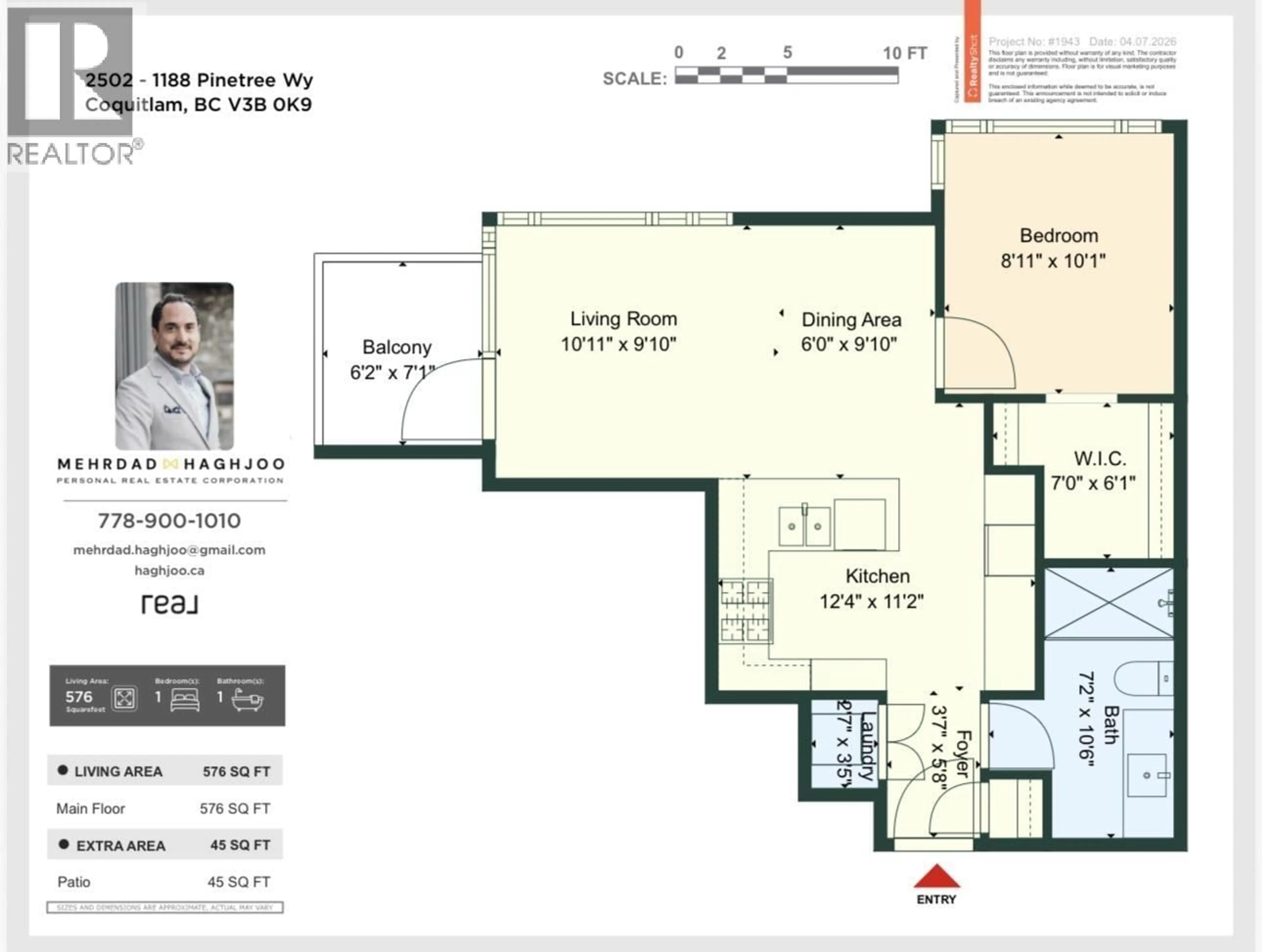 Floor plan for 2502 - 1188 PINETREE WAY, Coquitlam British Columbia V3B0K9