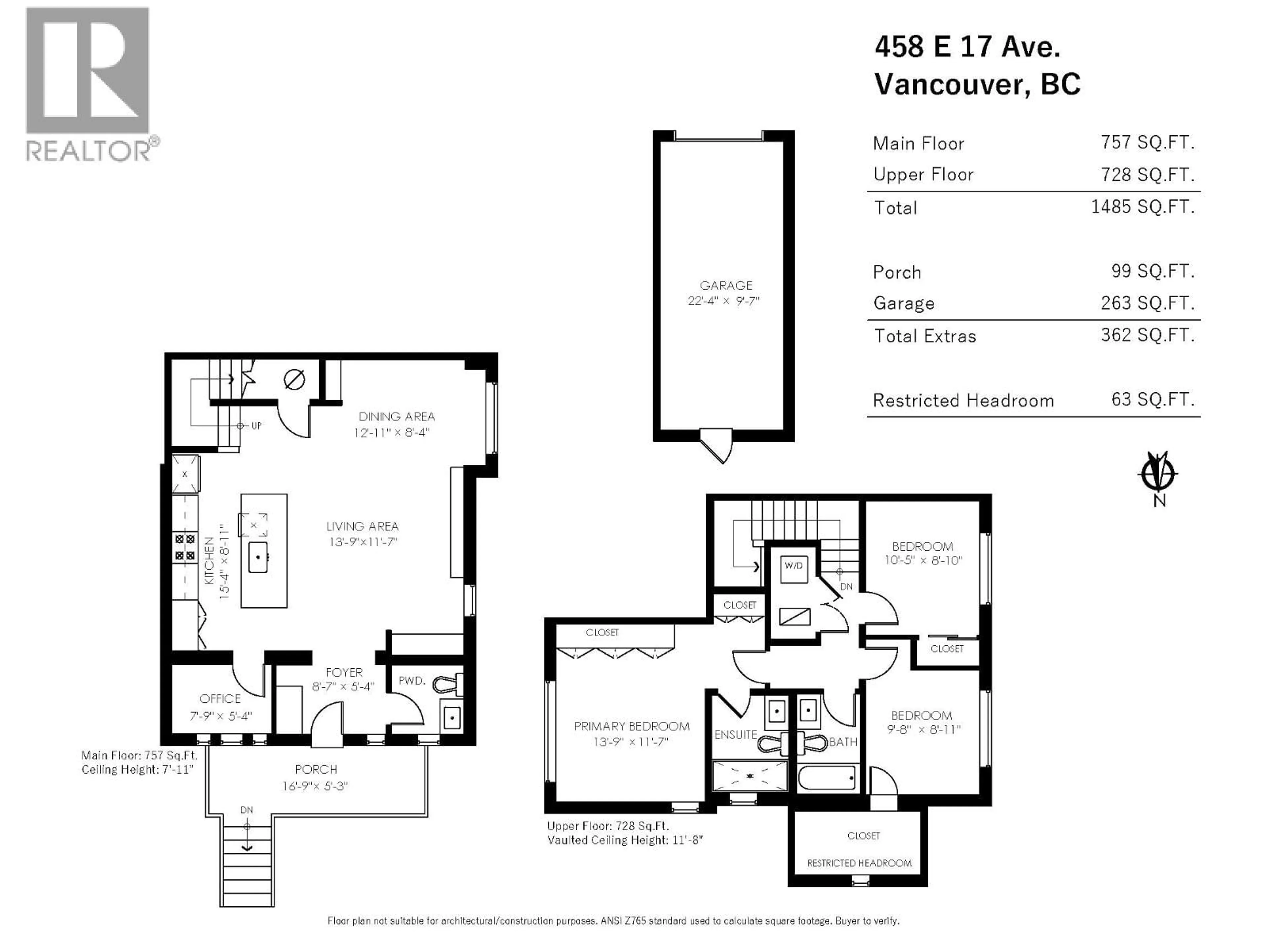 Floor plan for 458 17TH AVENUE, Vancouver British Columbia V5V1B1