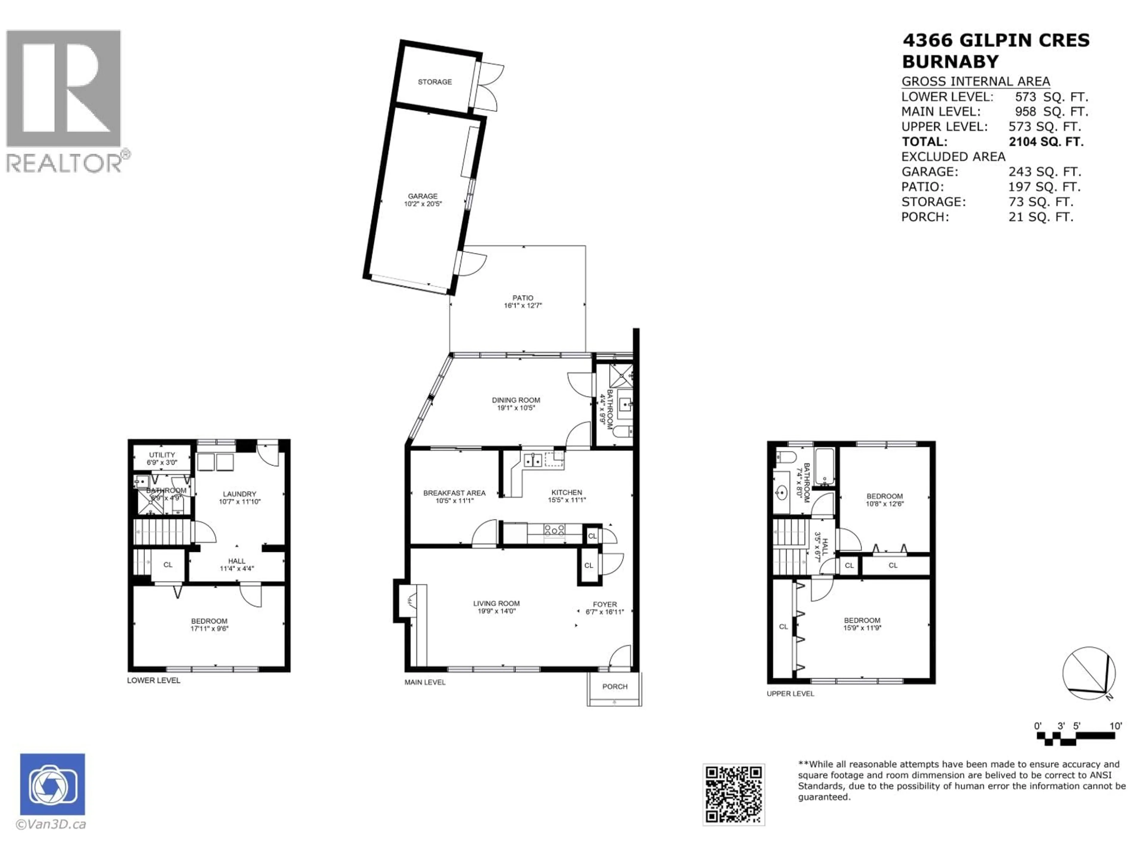 Floor plan for 4366 GILPIN CRESCENT, Burnaby British Columbia V5G2K4