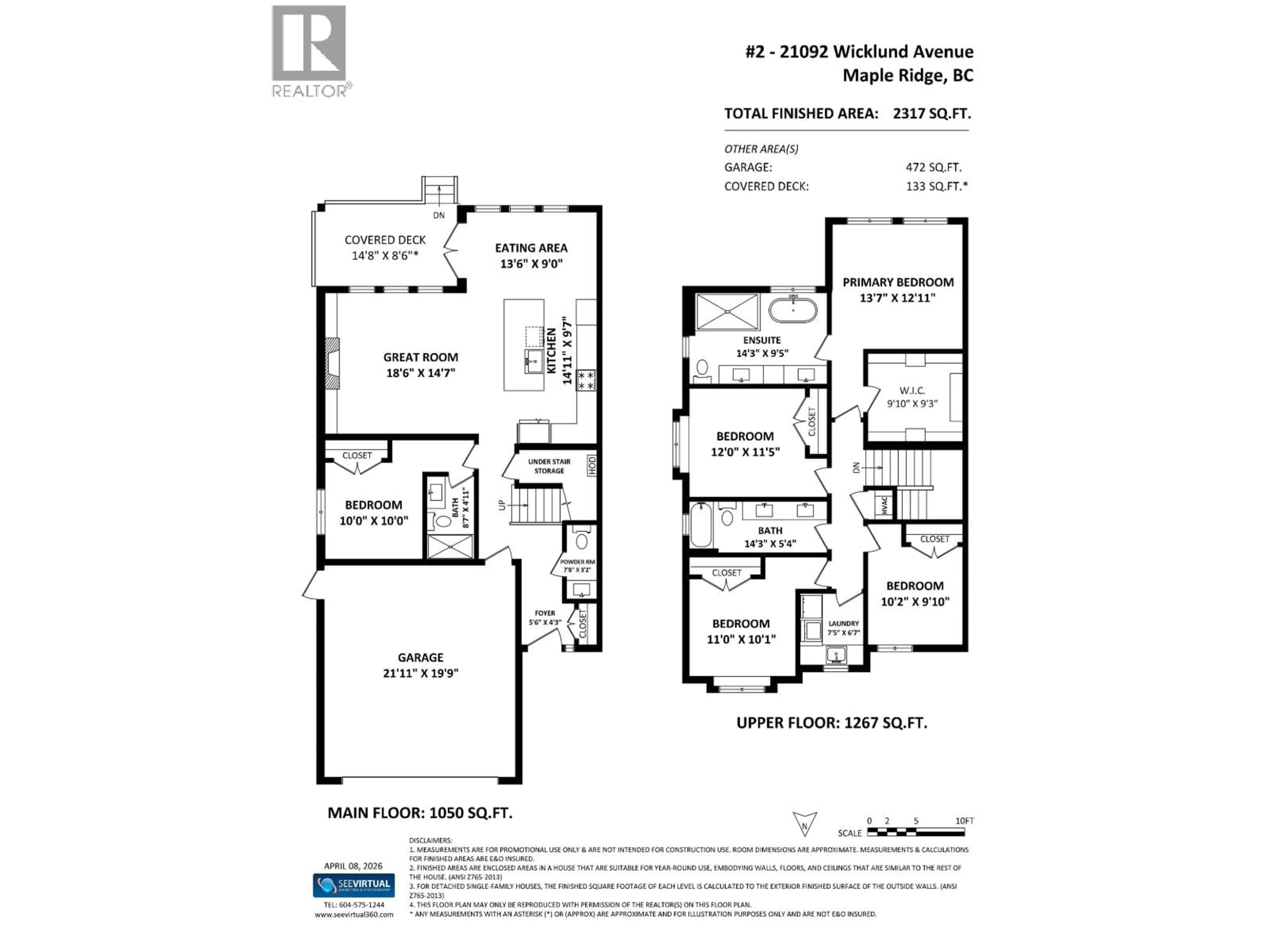 Floor plan for 2 - 21092 WICKLUND AVENUE, Maple Ridge British Columbia V2X3R9