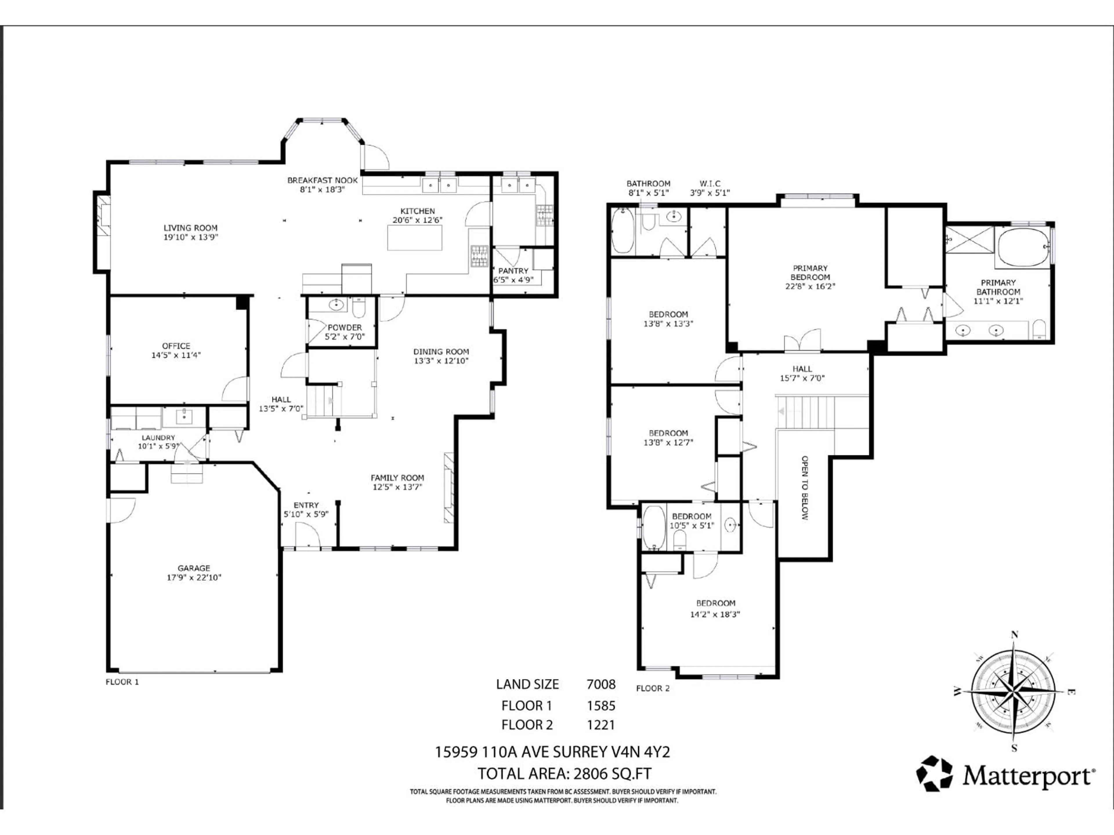 Floor plan for 15959 110A AVENUE, Surrey British Columbia V4N4Y2