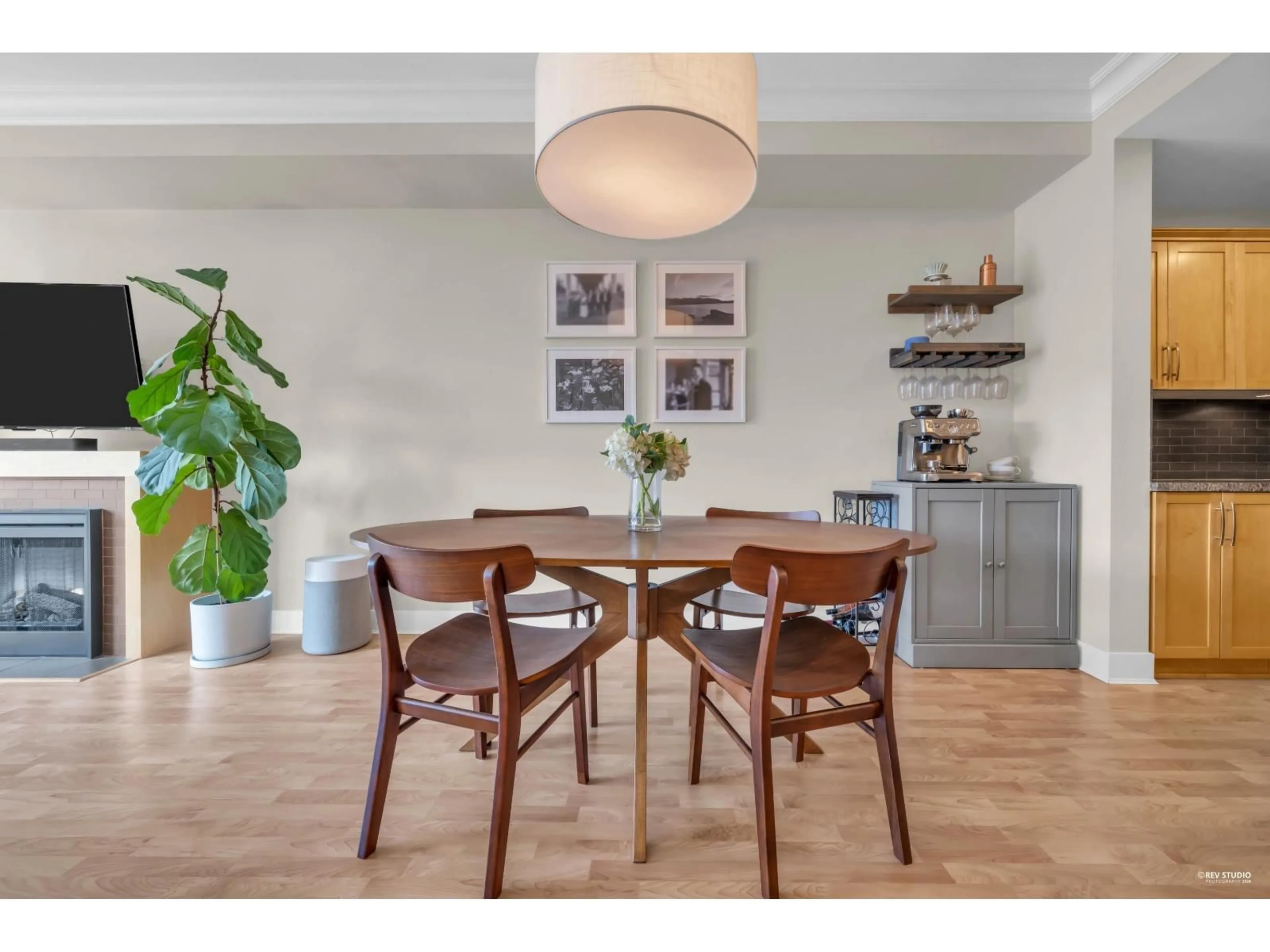 Dining room, wood/laminate floor for 312 - 5430 201 STREET, Langley British Columbia V3A0A2