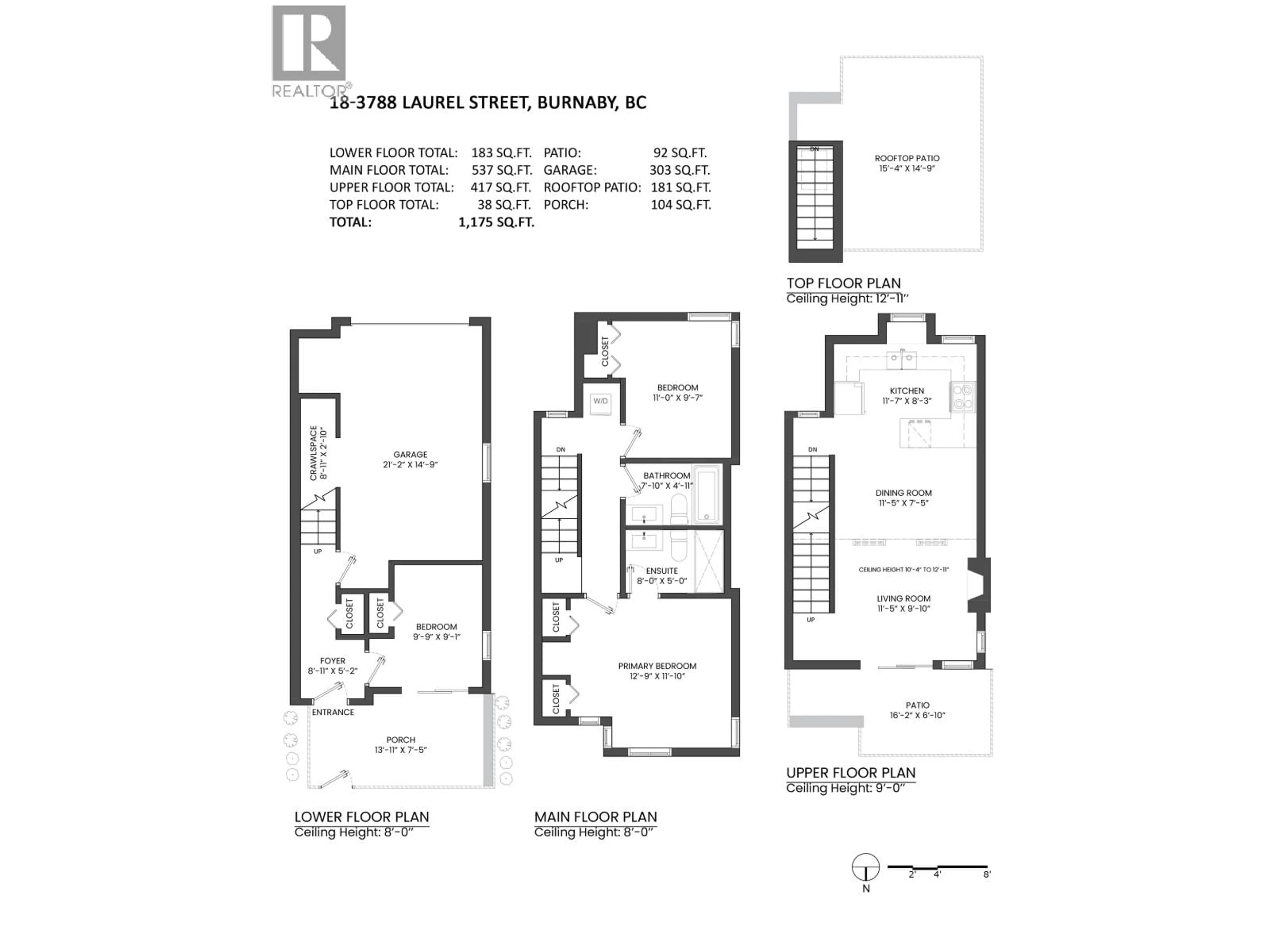 Floor plan for 18 - 3788 LAUREL STREET, Burnaby British Columbia V5G1M7