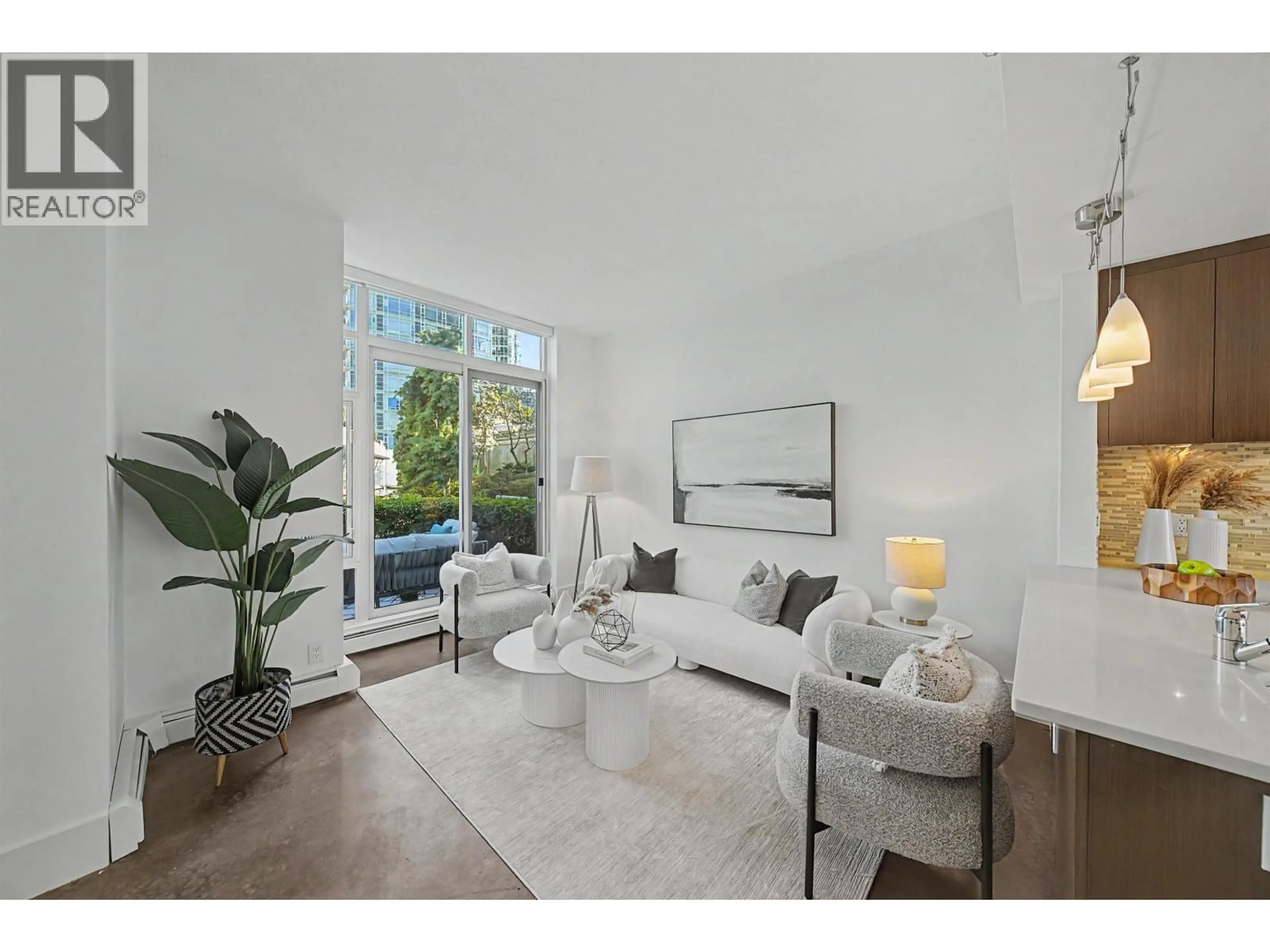 Living room with furniture, unknown for TH A - 1199 MARINASIDE CRESCENT, Vancouver British Columbia V6Z2Y2