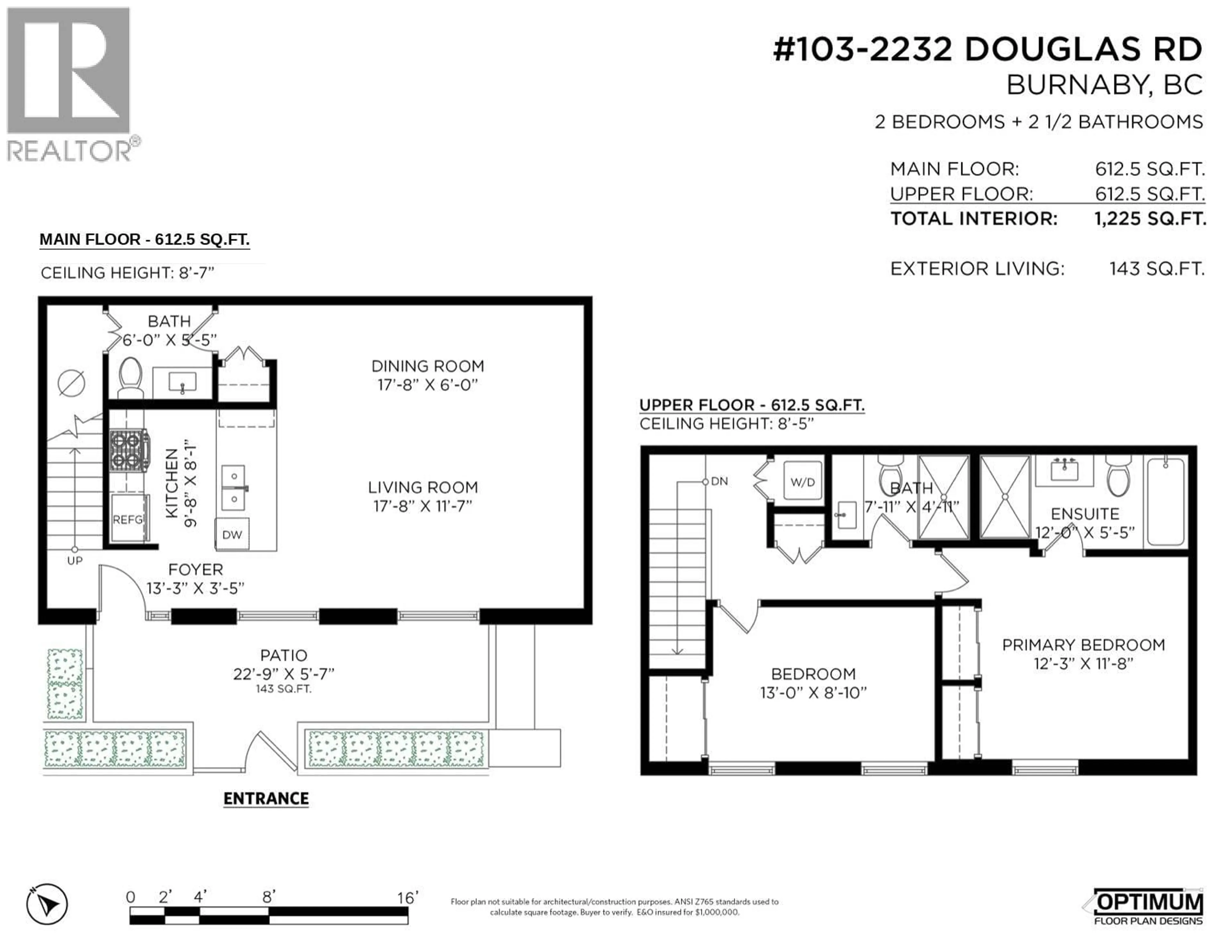 Floor plan for 103 - 2232 DOUGLAS ROAD, Burnaby British Columbia V5C0G9