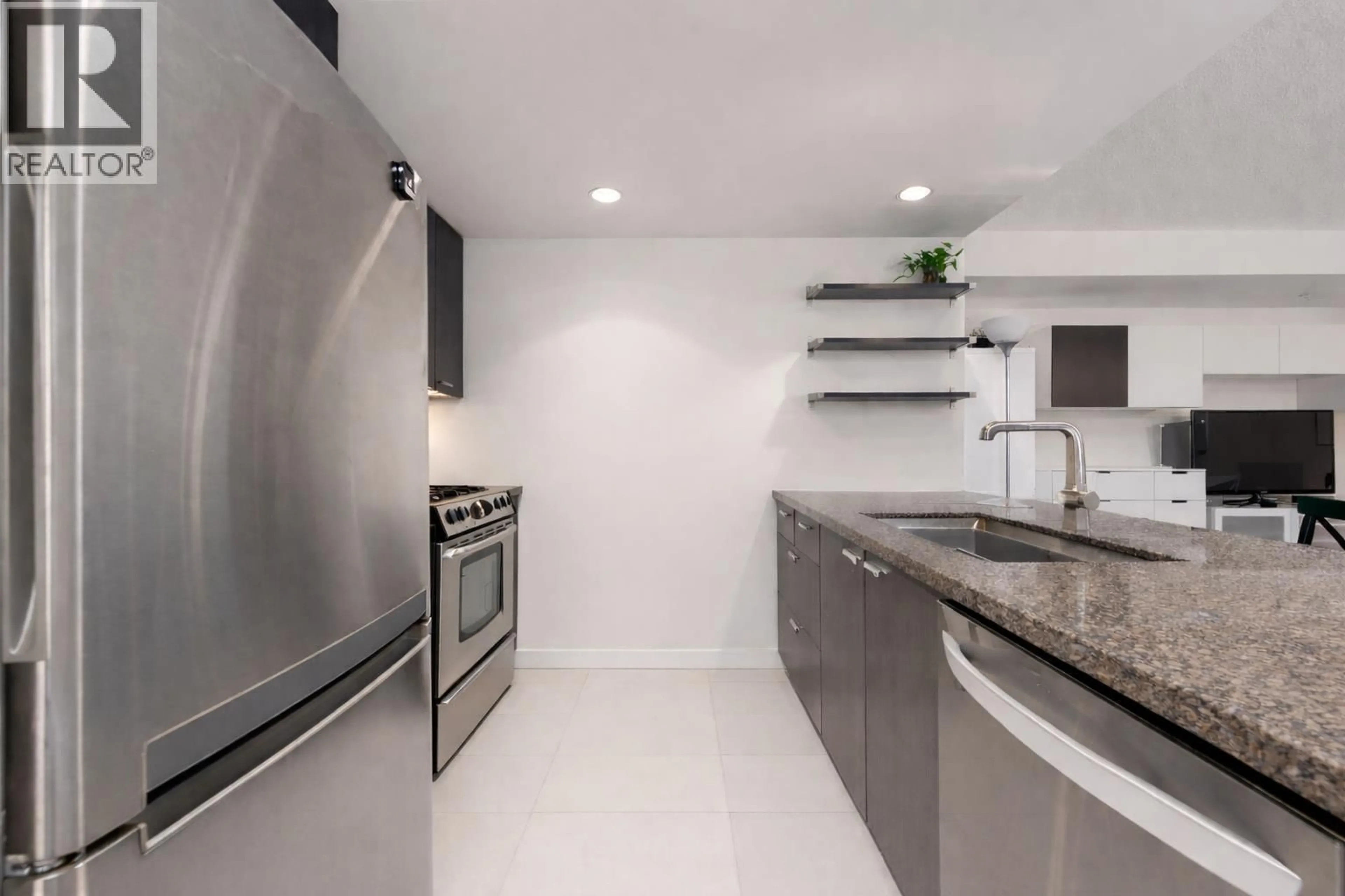 Contemporary kitchen, ceramic/tile floor for 103 - 2232 DOUGLAS ROAD, Burnaby British Columbia V5C0G9