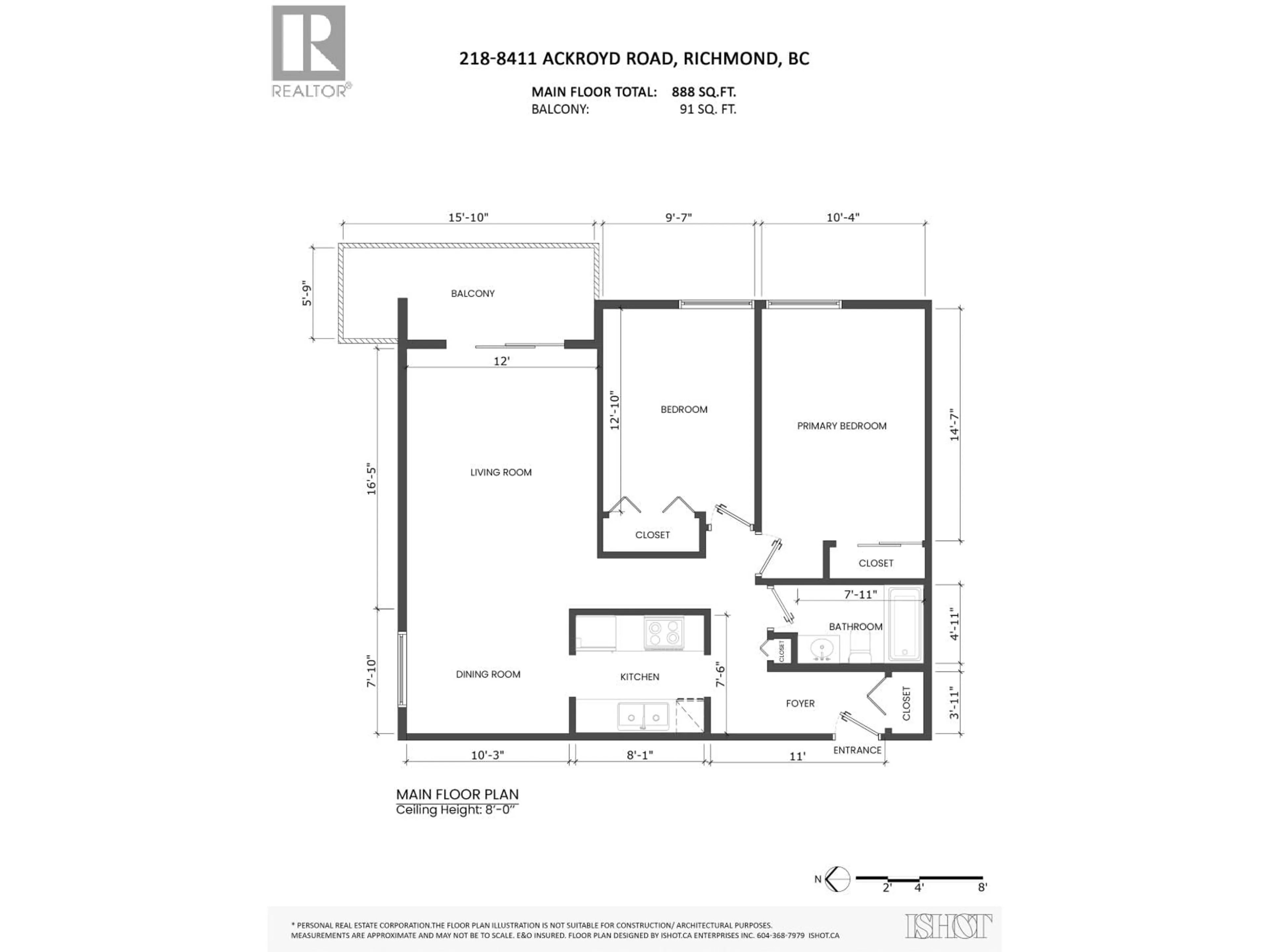 Floor plan for 218 - 8411 ACKROYD ROAD, Richmond British Columbia V6X3E6