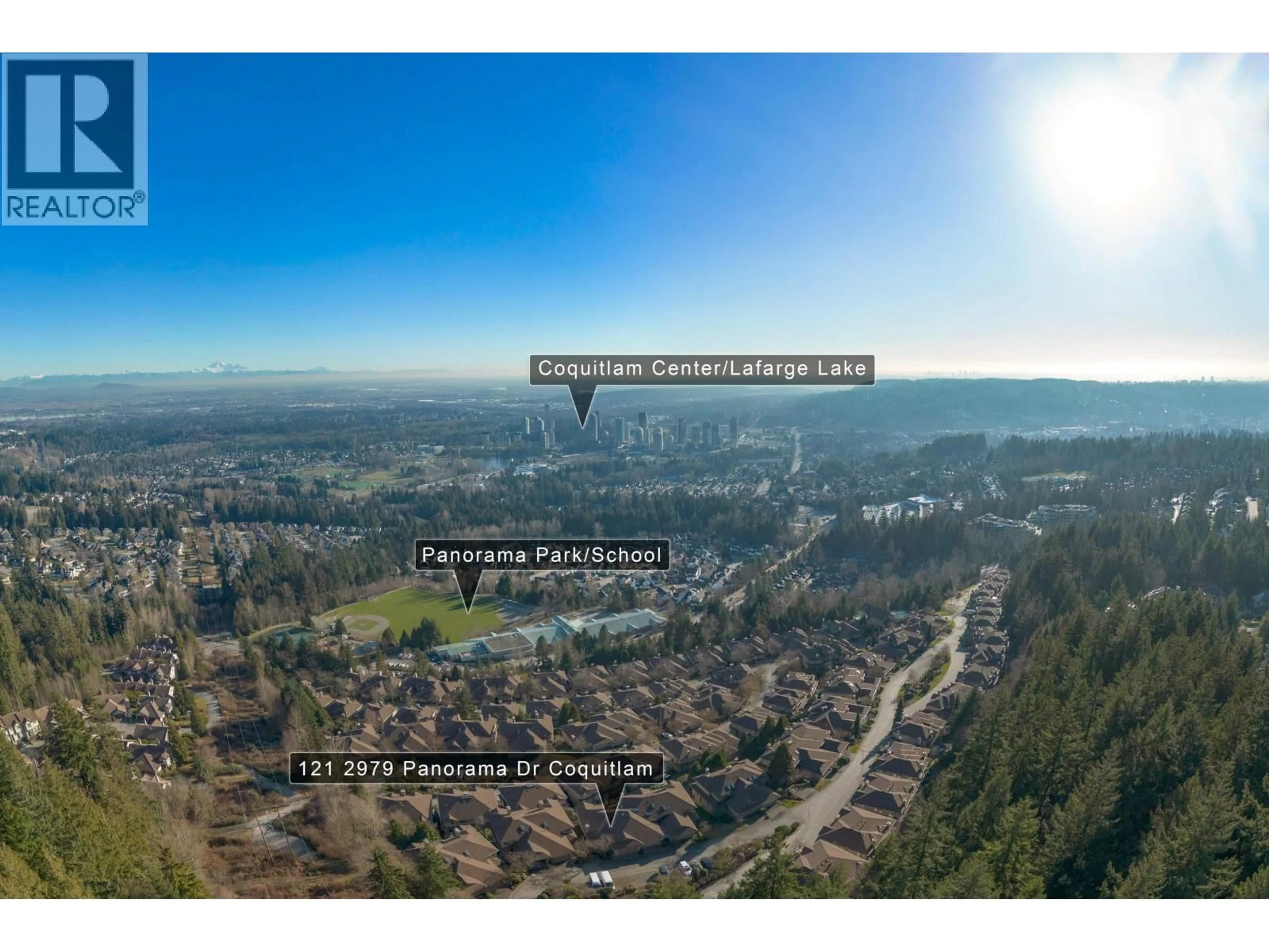 A pic from outside/outdoor area/front of a property/back of a property/a pic from drone, mountain view for 121 - 2979 PANORAMA DRIVE, Coquitlam British Columbia V3E2W8