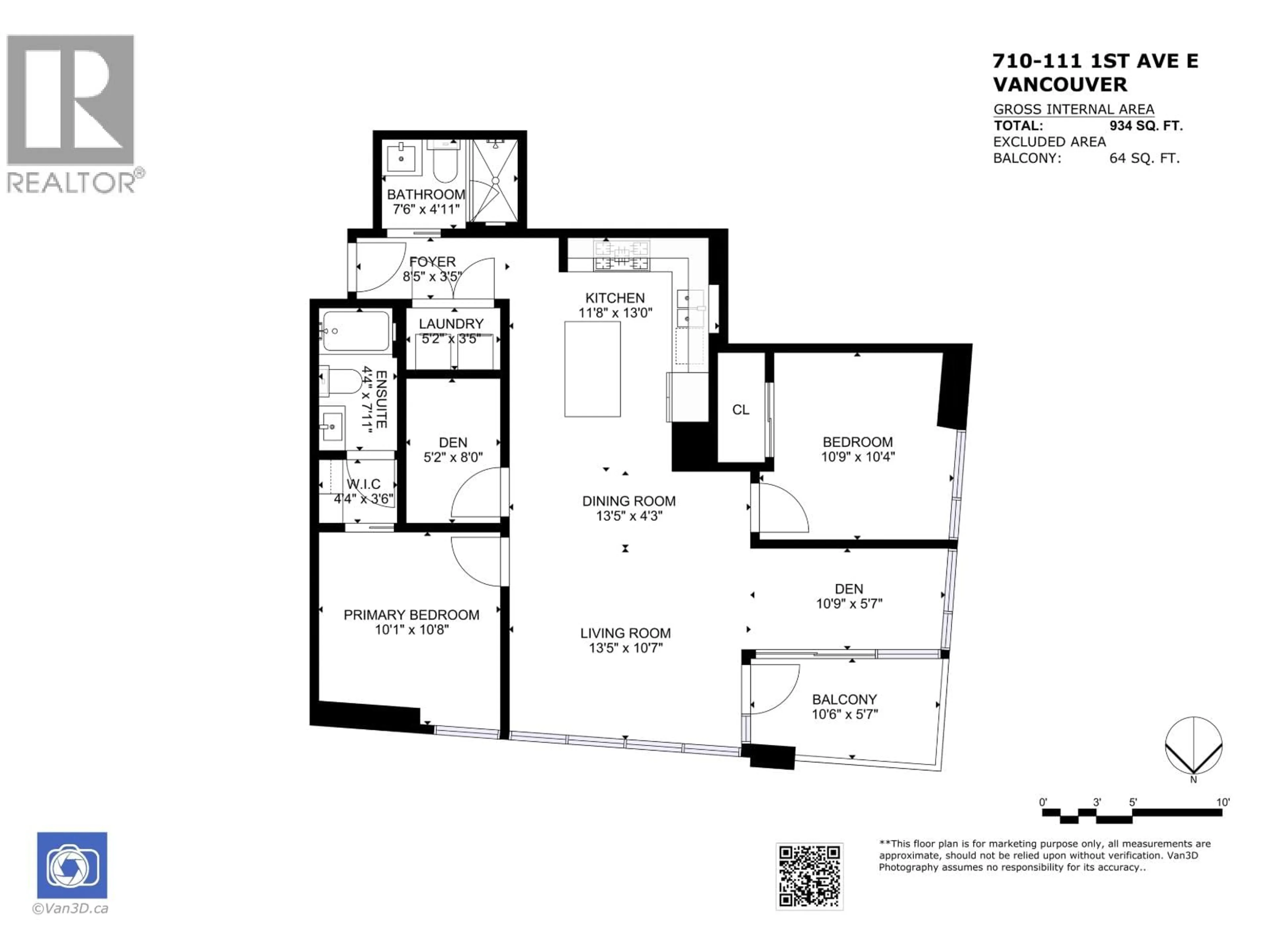 Floor plan for 710 - 111 1ST AVENUE, Vancouver British Columbia V6A0E9