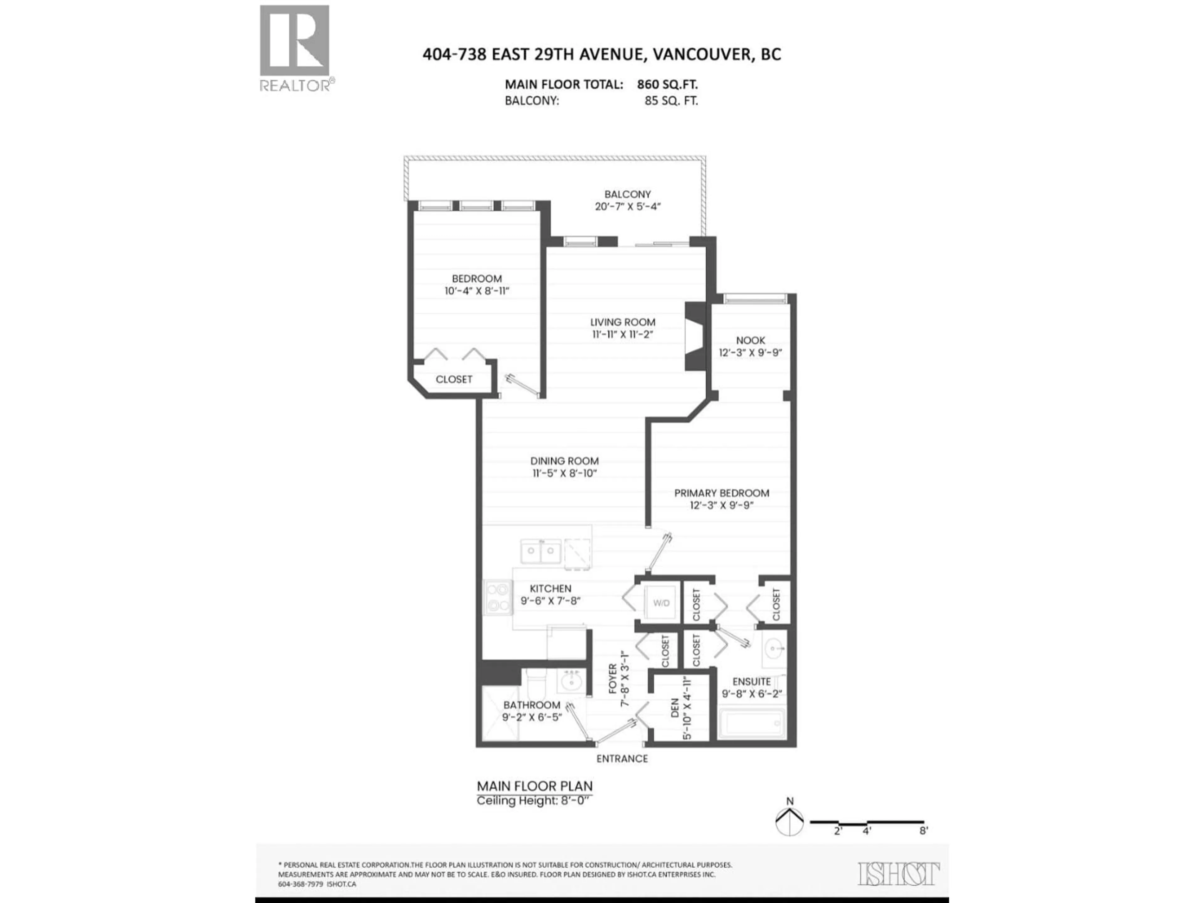Floor plan for 404 - 738 29TH AVENUE, Vancouver British Columbia V5V0B6