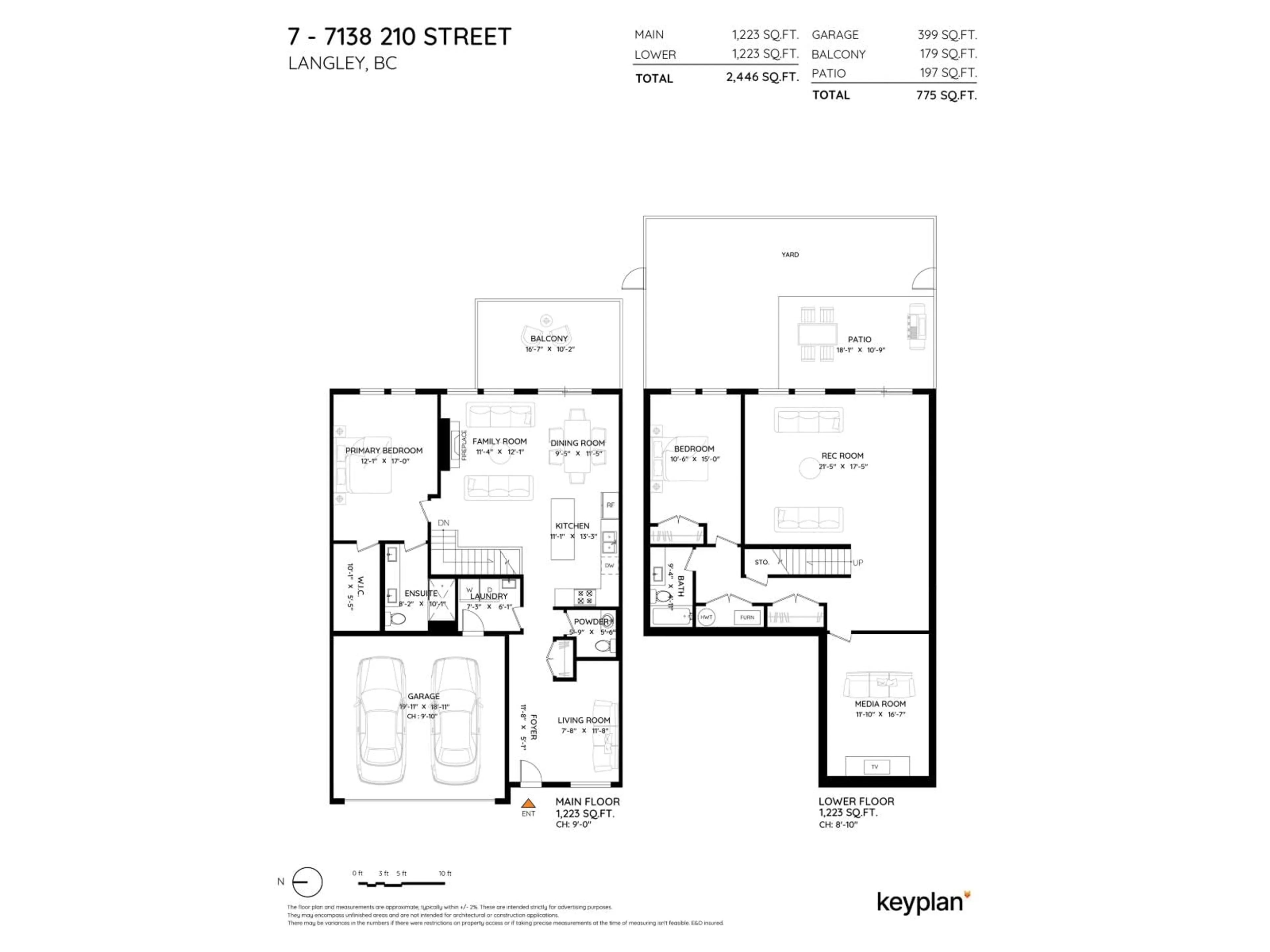 Floor plan for 7 - 7138 210 STREET, Langley British Columbia V2Y0V7