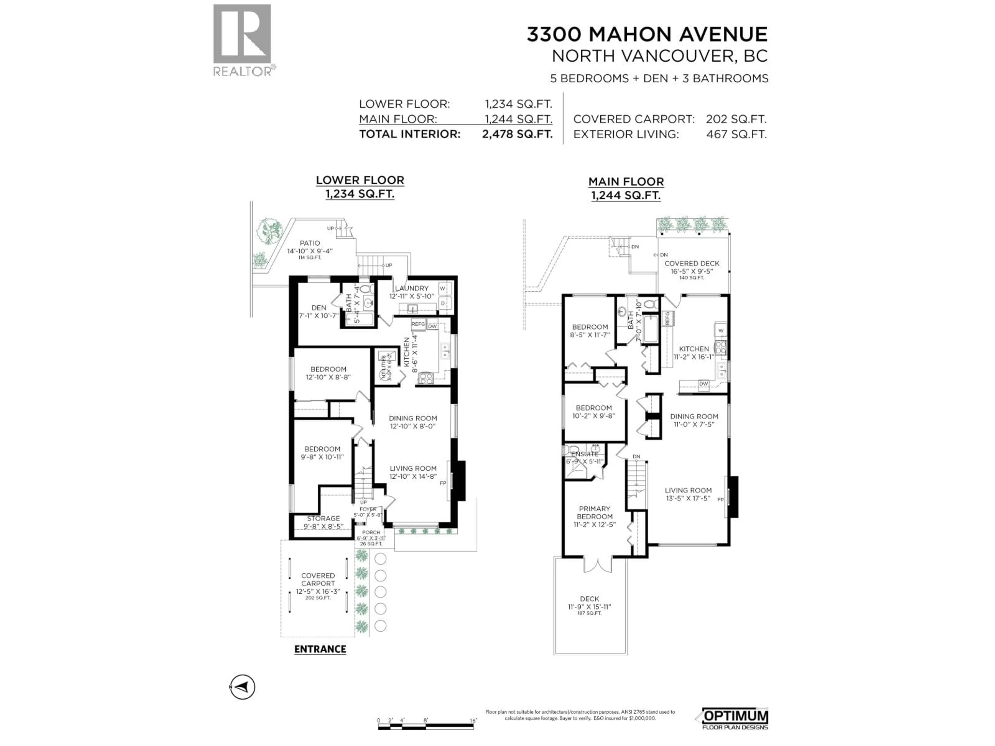 Floor plan for 3300 MAHON AVENUE, North Vancouver British Columbia V7N3T5