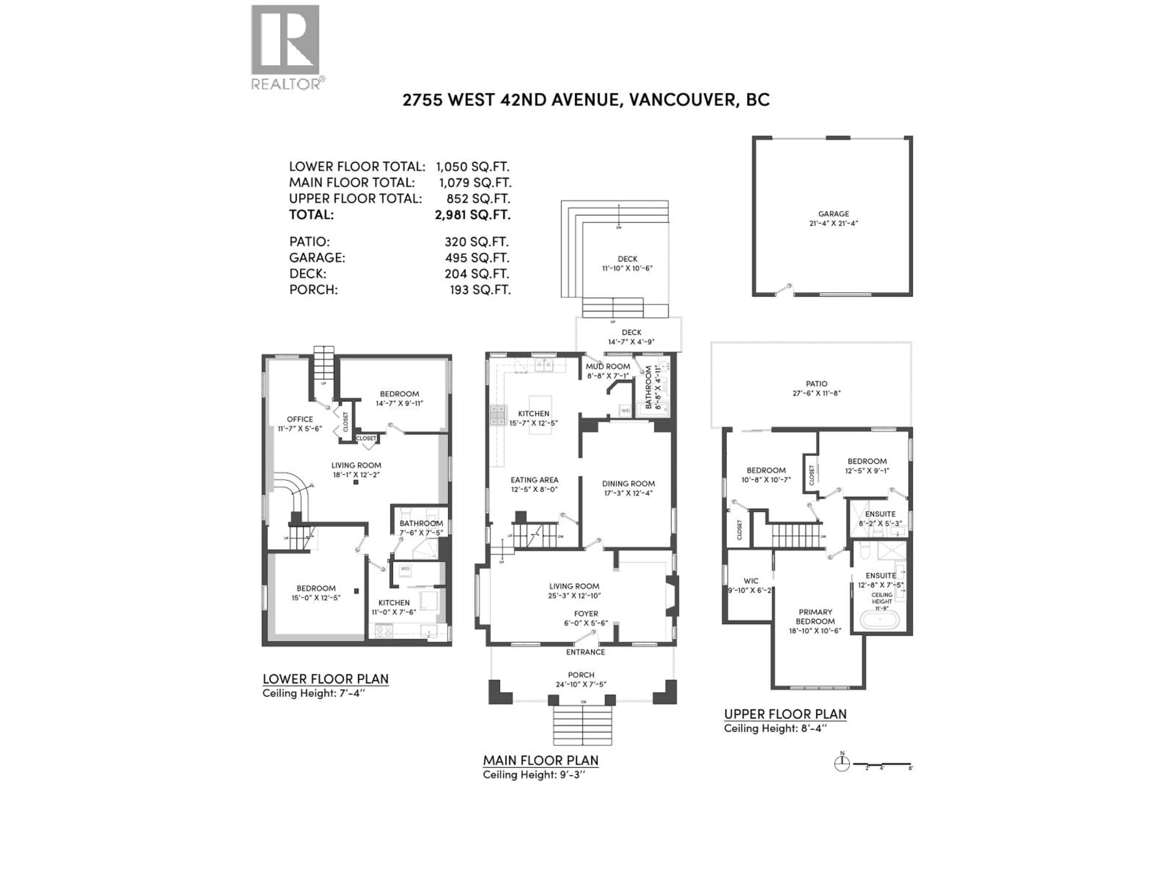 Floor plan for 2755 42ND AVENUE, Vancouver British Columbia V6N3G4