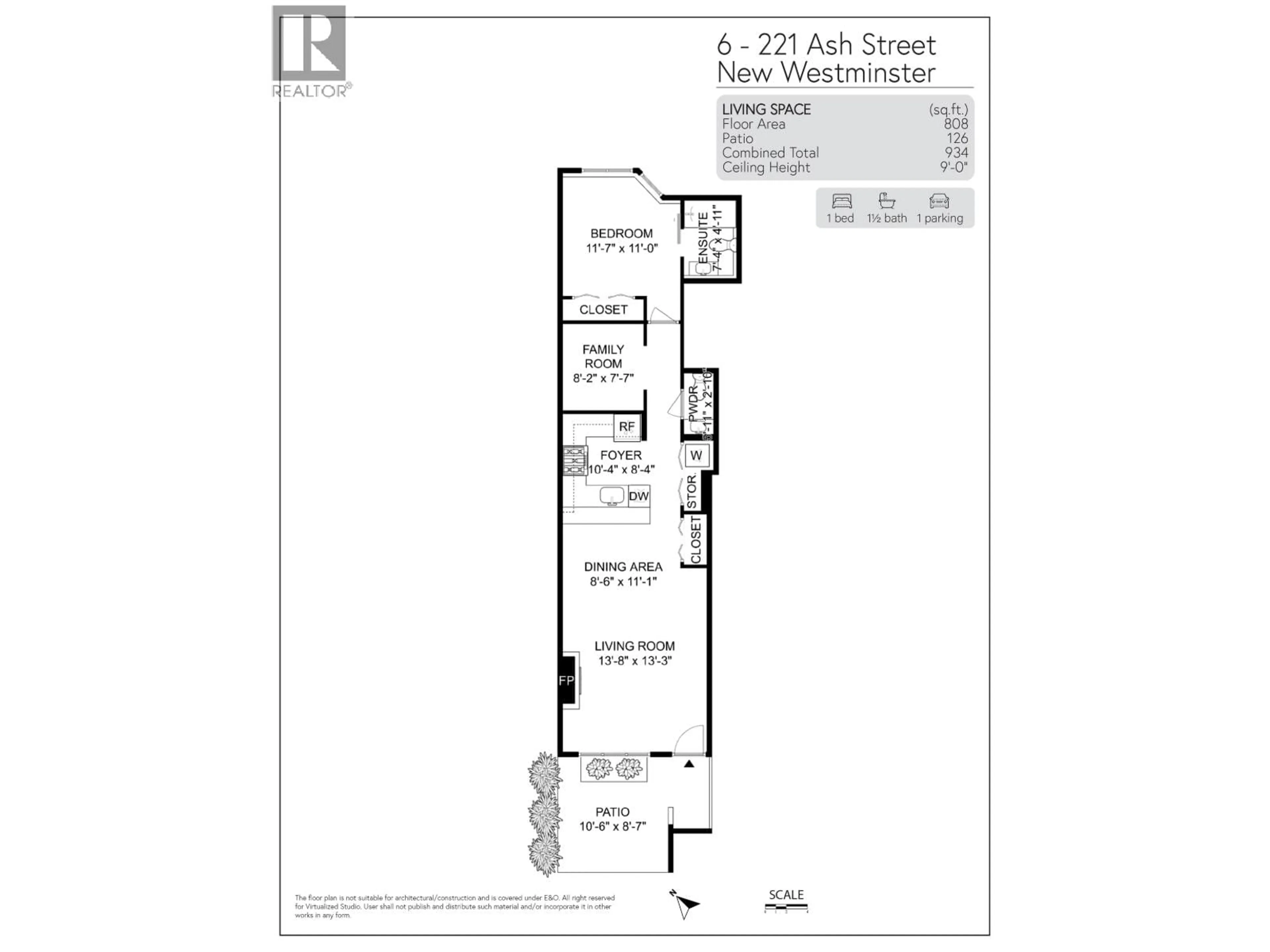 Floor plan for 6 - 221 ASH STREET, New Westminster British Columbia V3M3M5