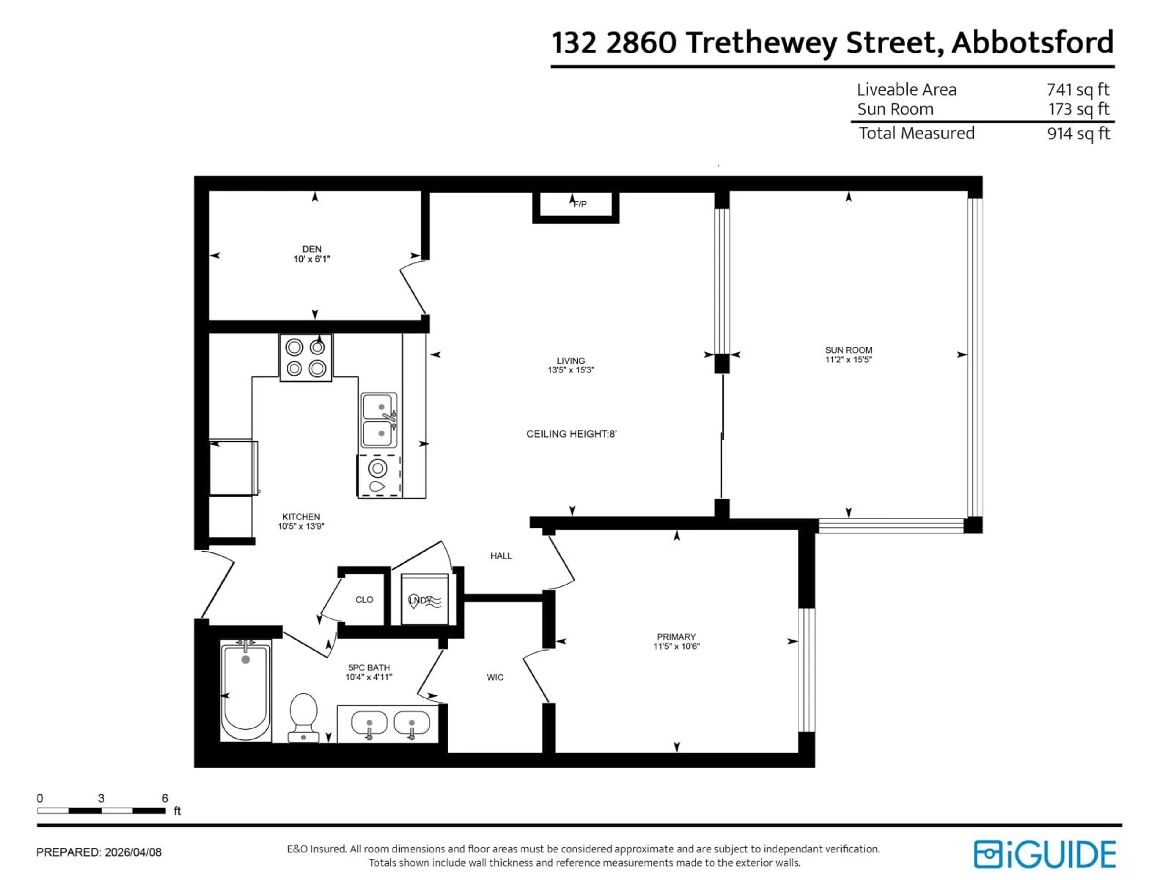 Floor plan for 132 - 2860 TRETHEWEY STREET, Abbotsford British Columbia V2T0G5