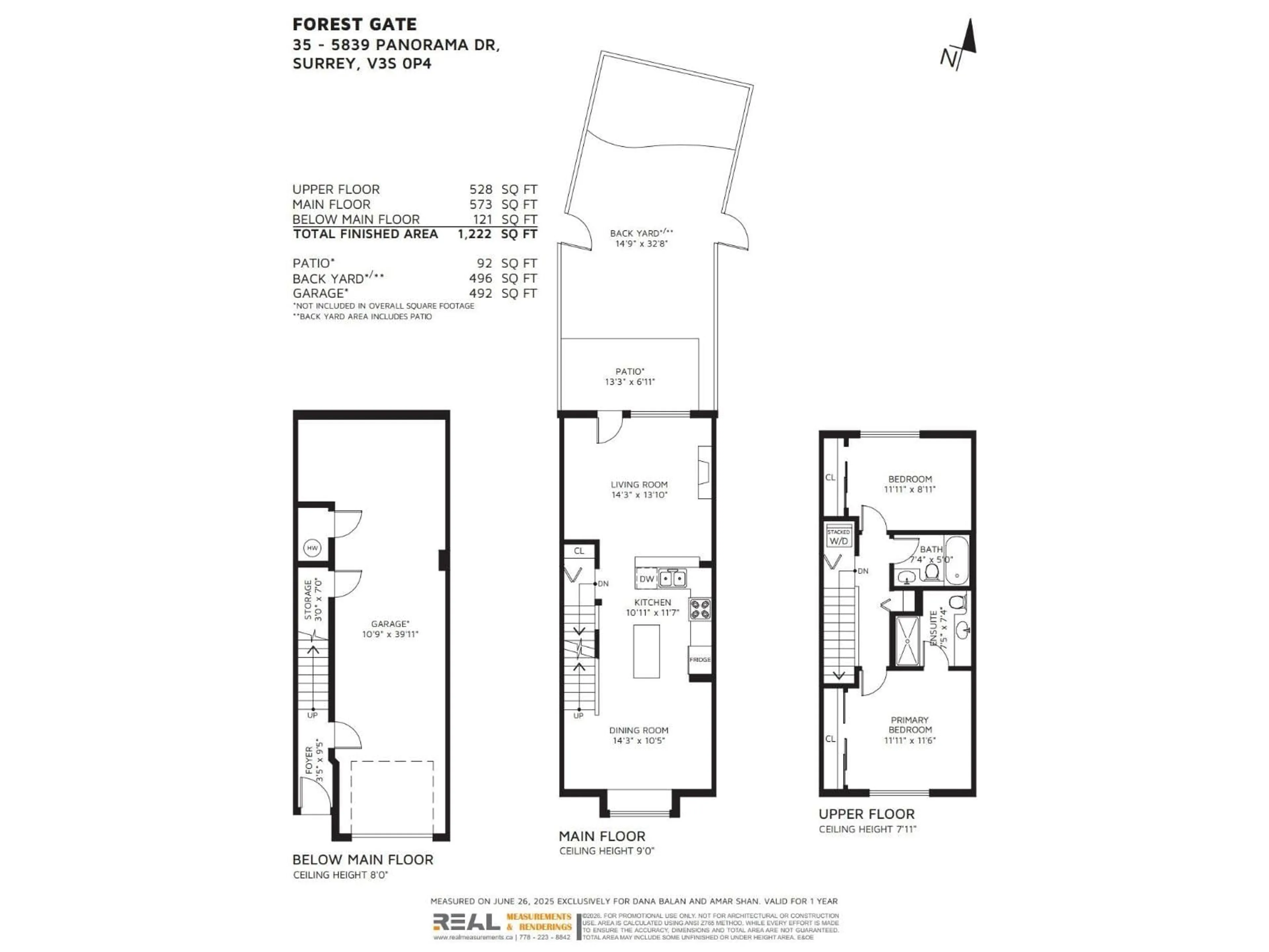 Floor plan for 35 - 5839 PANORAMA DRIVE, Surrey British Columbia V3S0P4