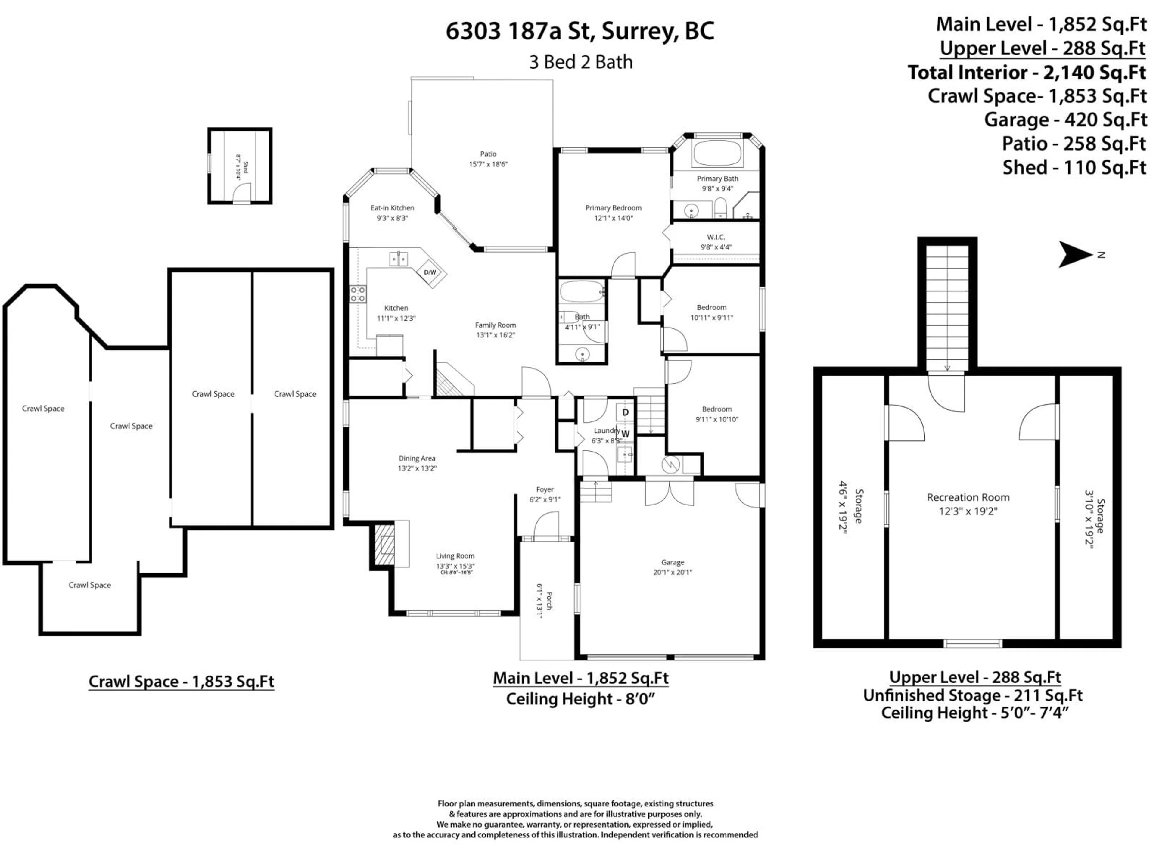 Floor plan for 6303 187A STREET, Surrey British Columbia V3S7N9