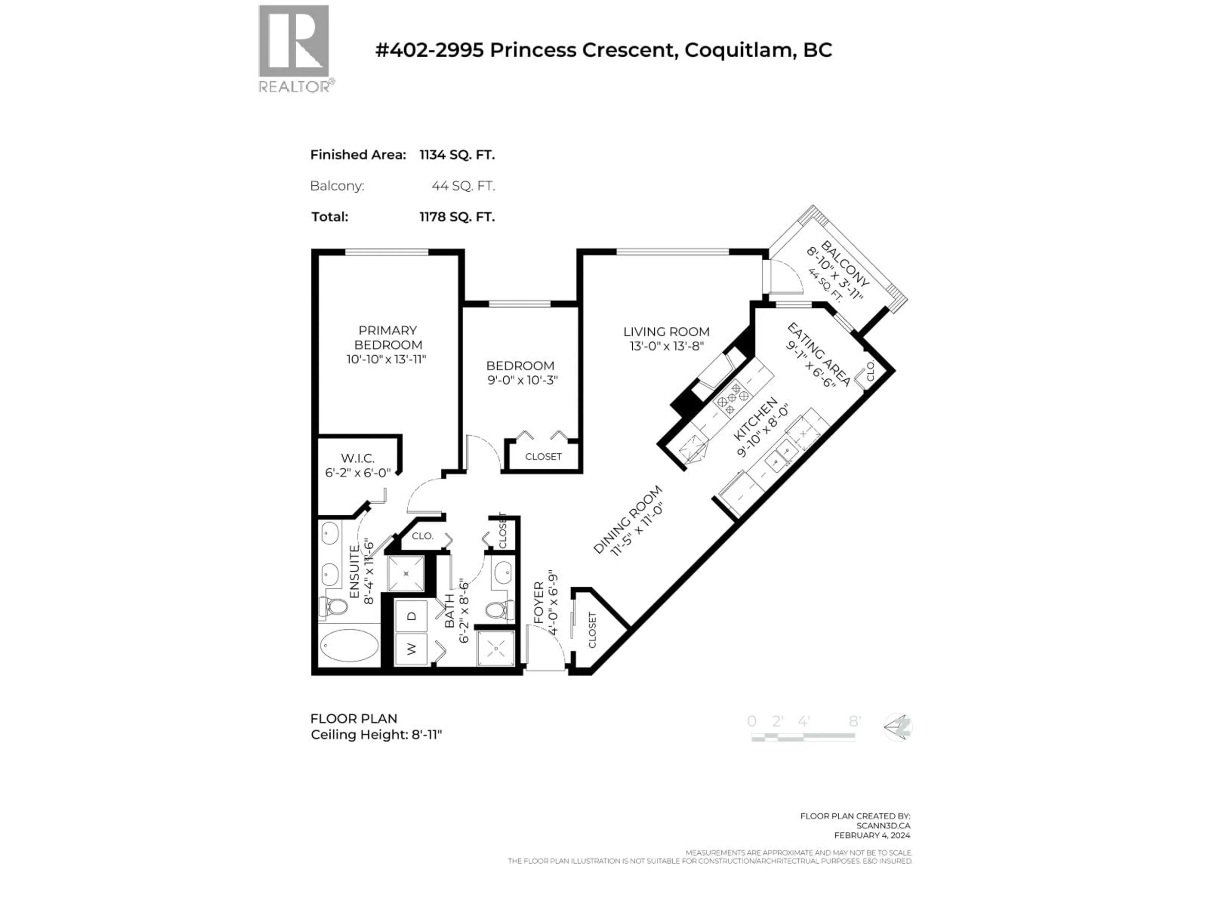 Floor plan for 402 - 2995 PRINCESS CRESCENT, Coquitlam British Columbia V3B7N1