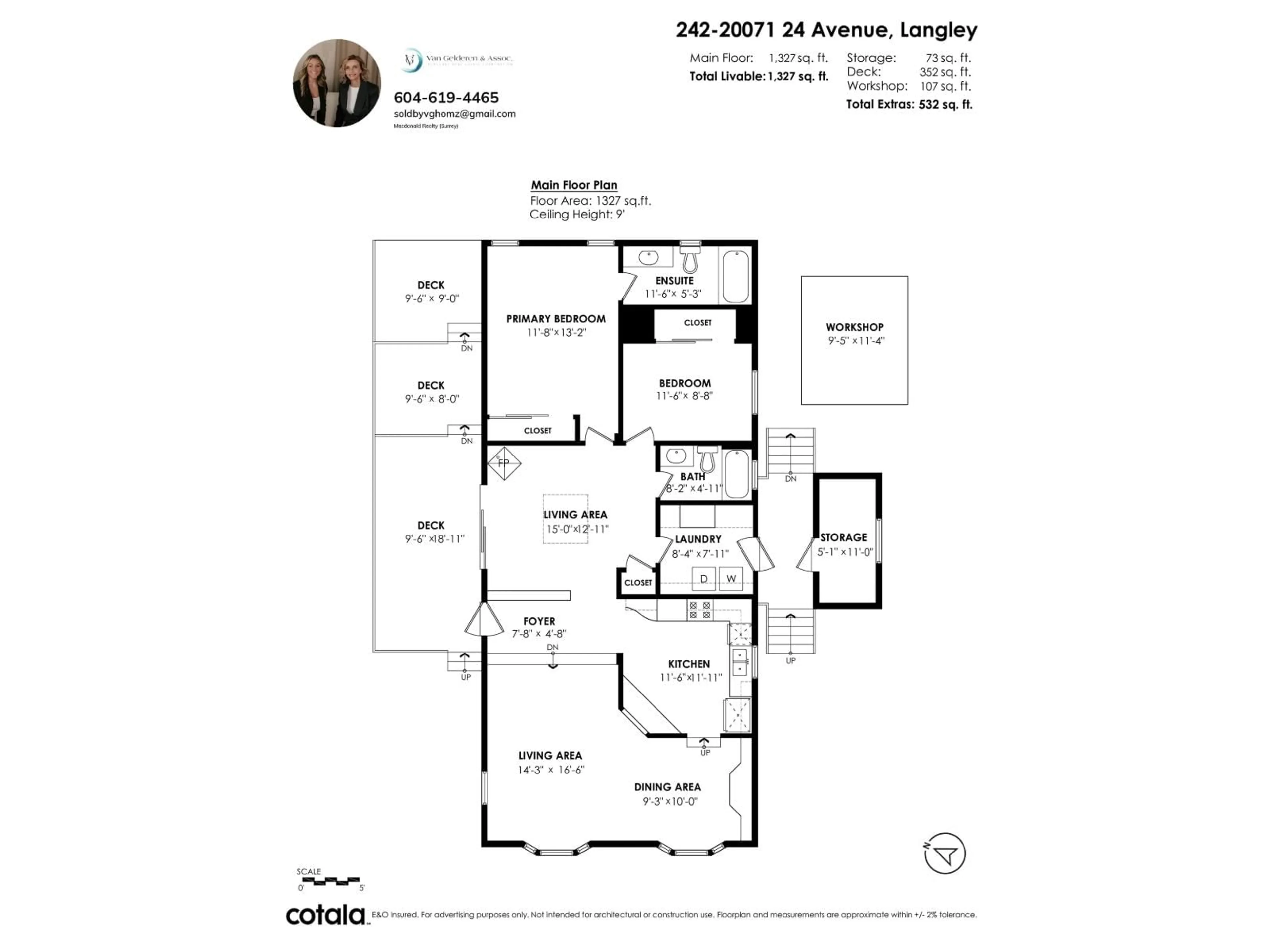 Floor plan for 242 - 20071 24 AVENUE, Langley British Columbia V2Z2A1