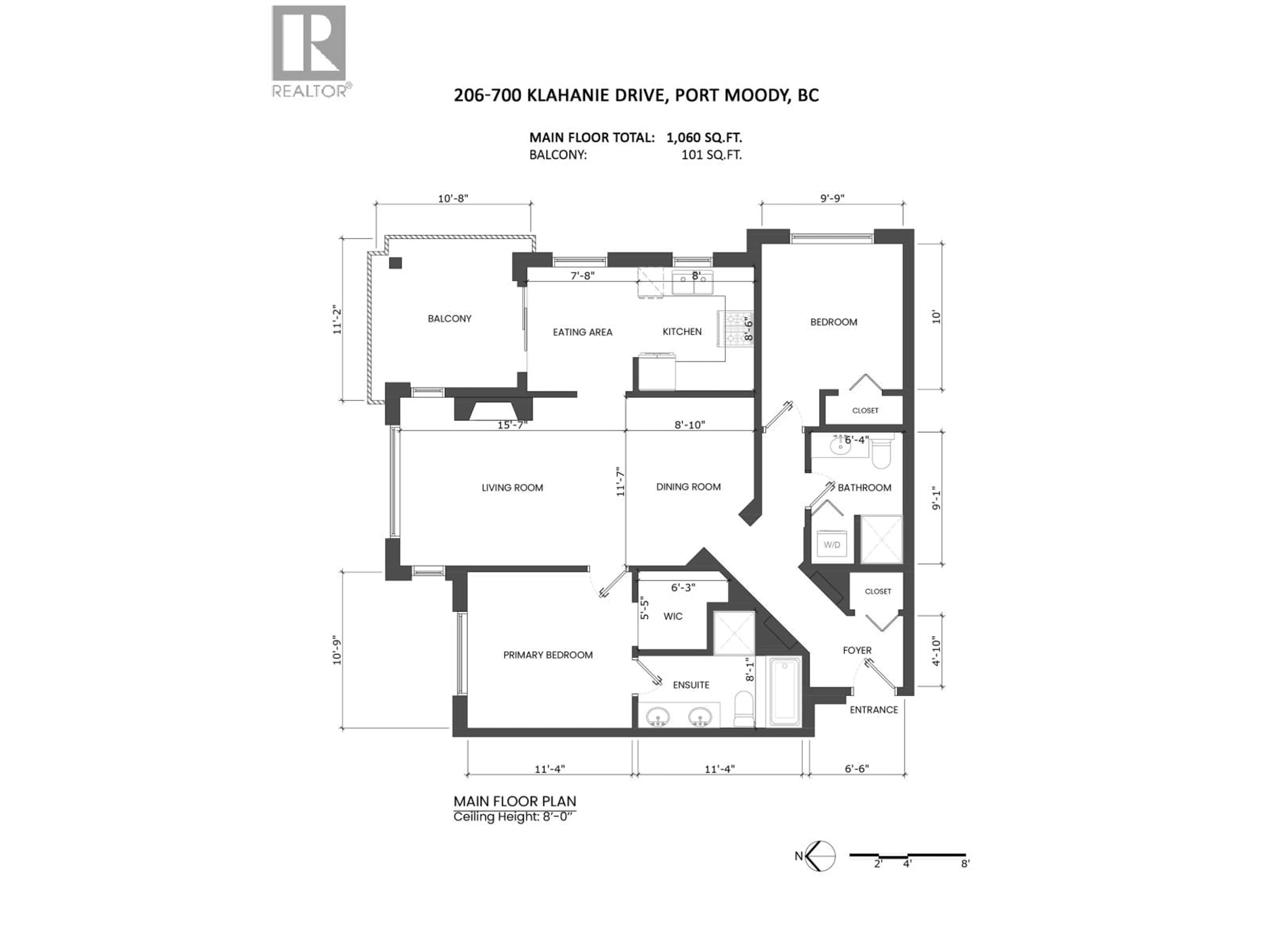 Floor plan for 206 - 700 KLAHANIE DRIVE, Port Moody British Columbia V3H5L3