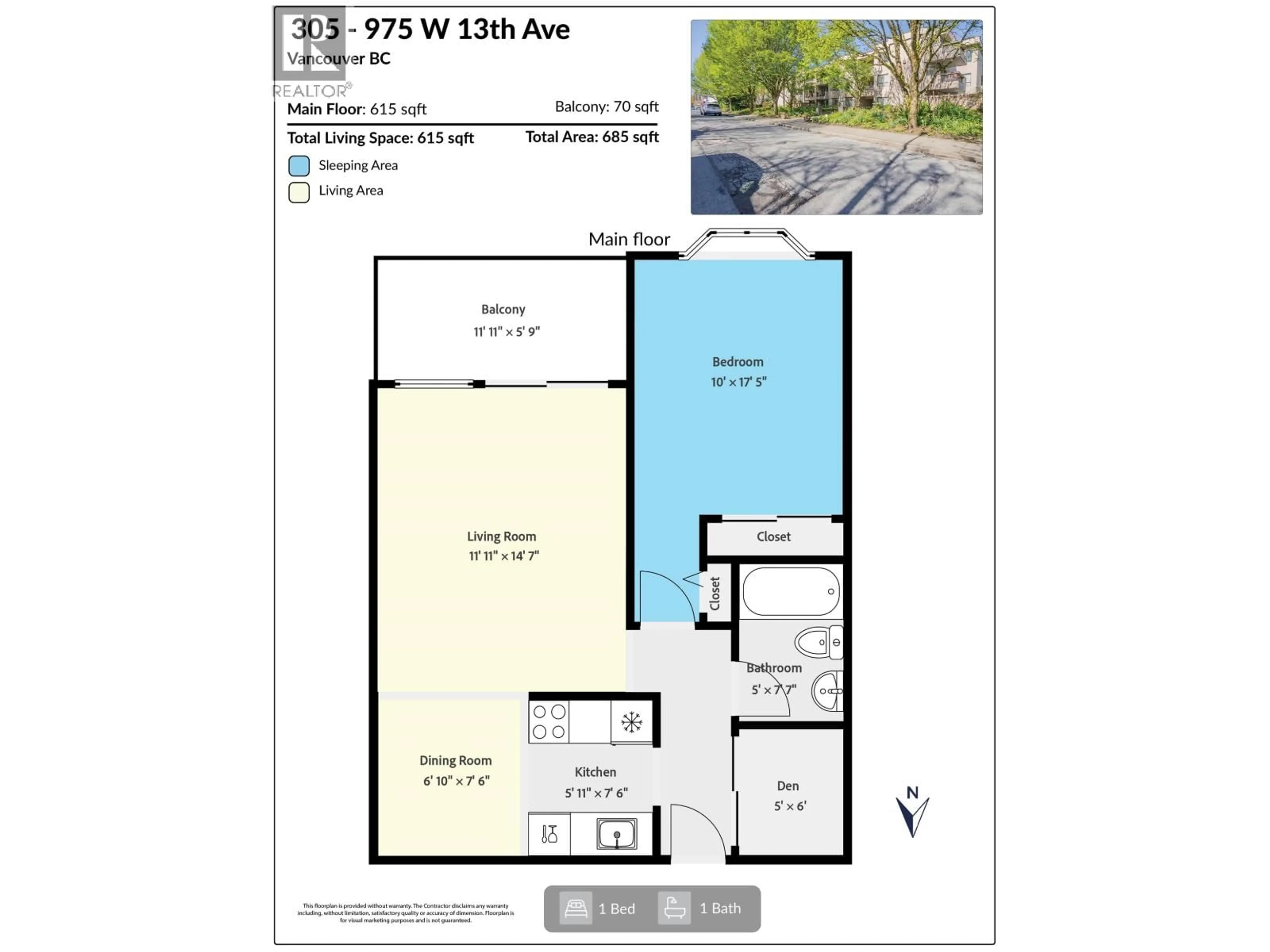 Floor plan for 305 - 975 13TH AVENUE, Vancouver British Columbia V5Z1P4