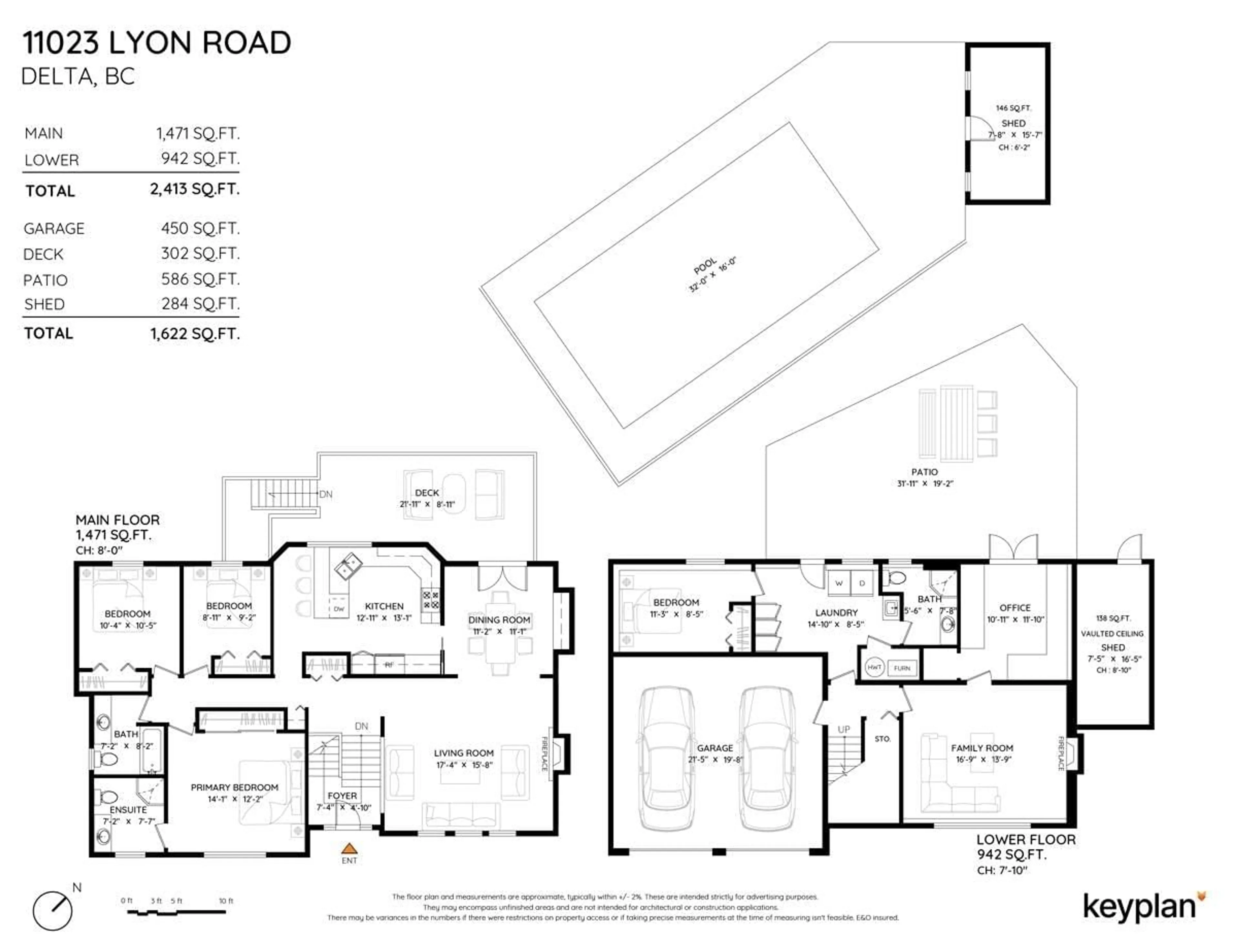 Floor plan for 11023 LYON ROAD, Delta British Columbia V4E1J4