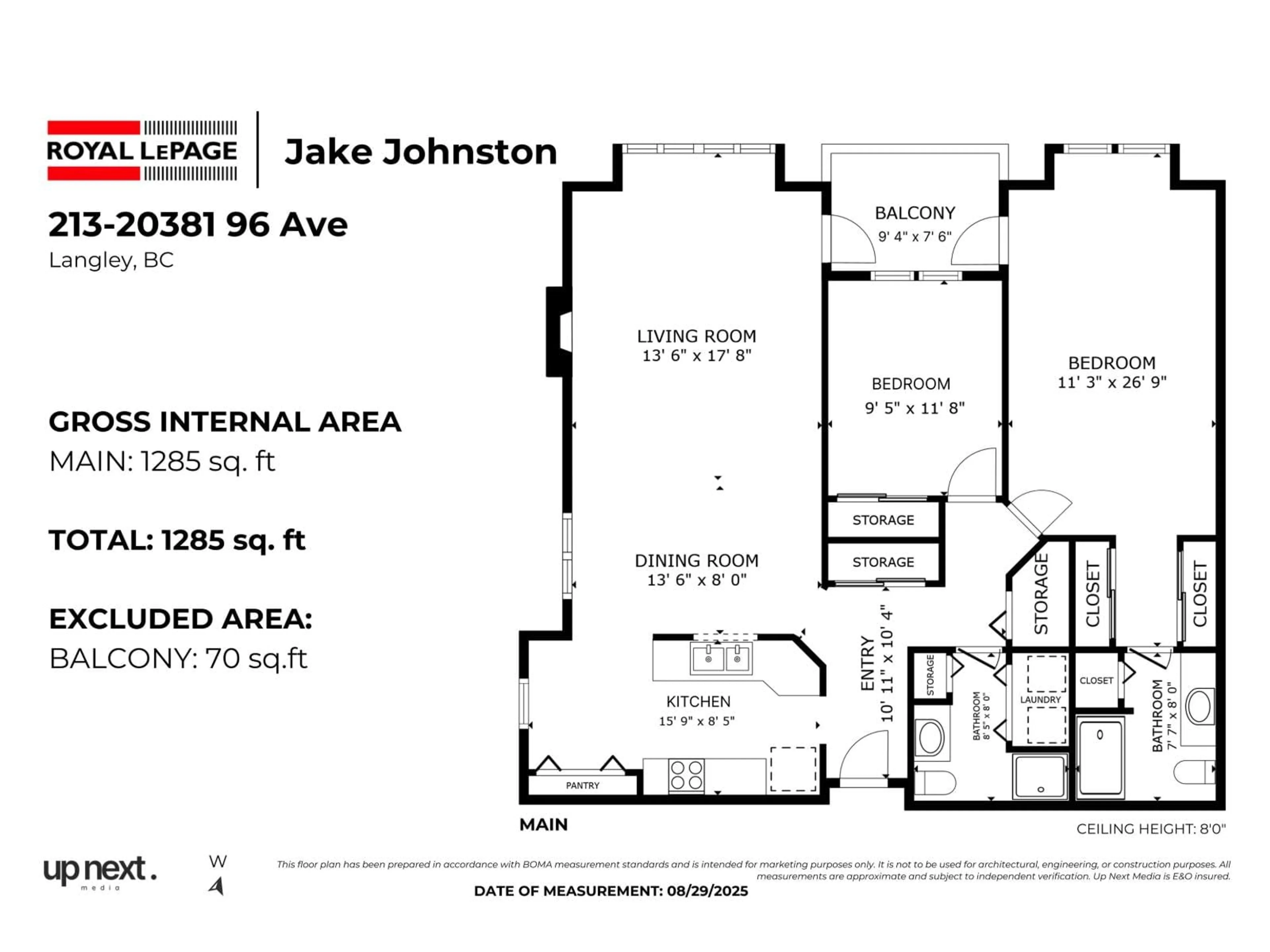Floor plan for 213 - 20381 96 AVENUE, Langley British Columbia V1M2L1