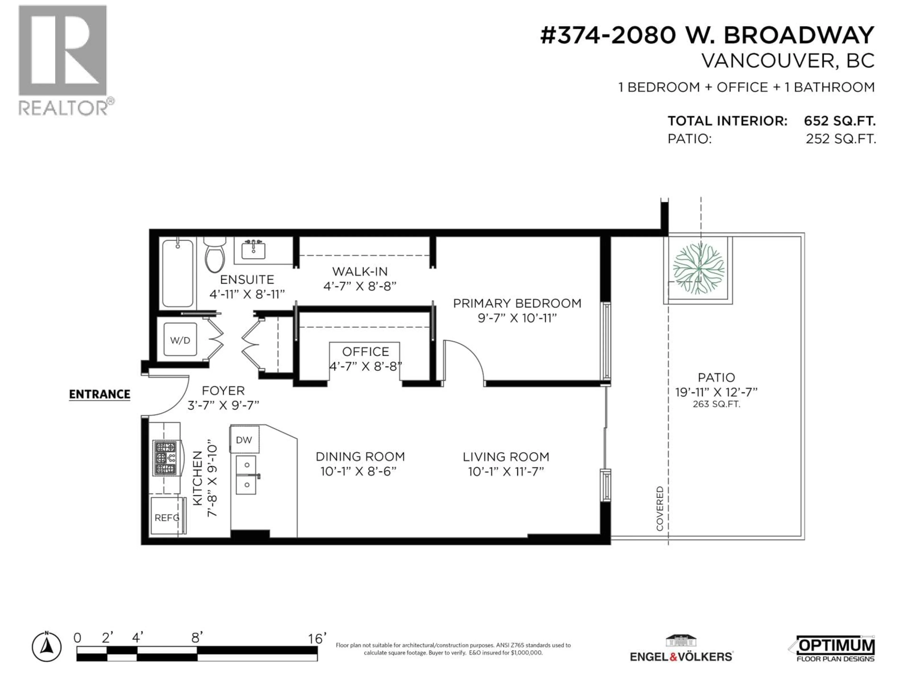 Floor plan for 374 - 2080 BROADWAY, Vancouver British Columbia V6J0C7