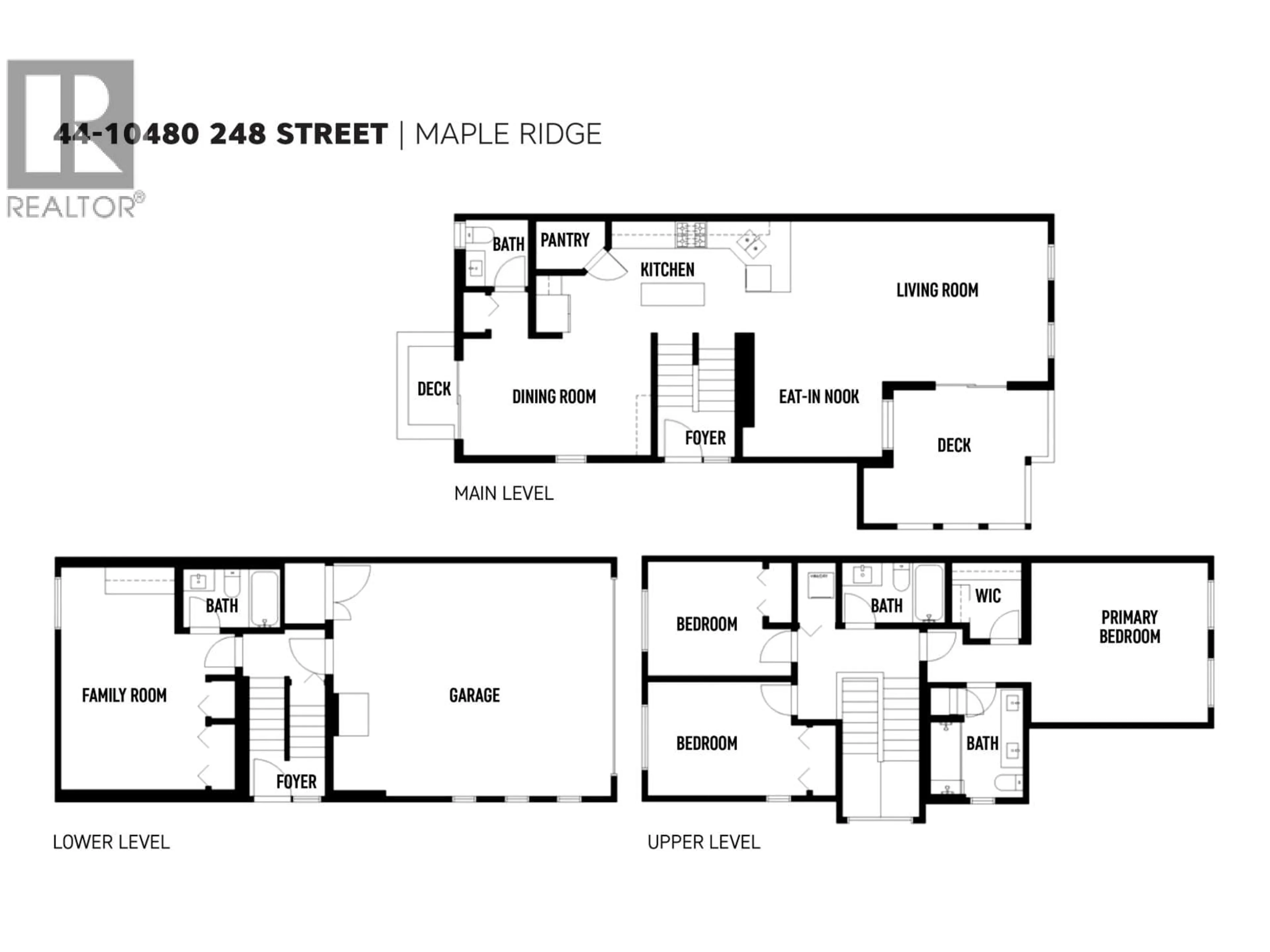 Floor plan for 44 - 10480 248 STREET, Maple Ridge British Columbia V2W0J4