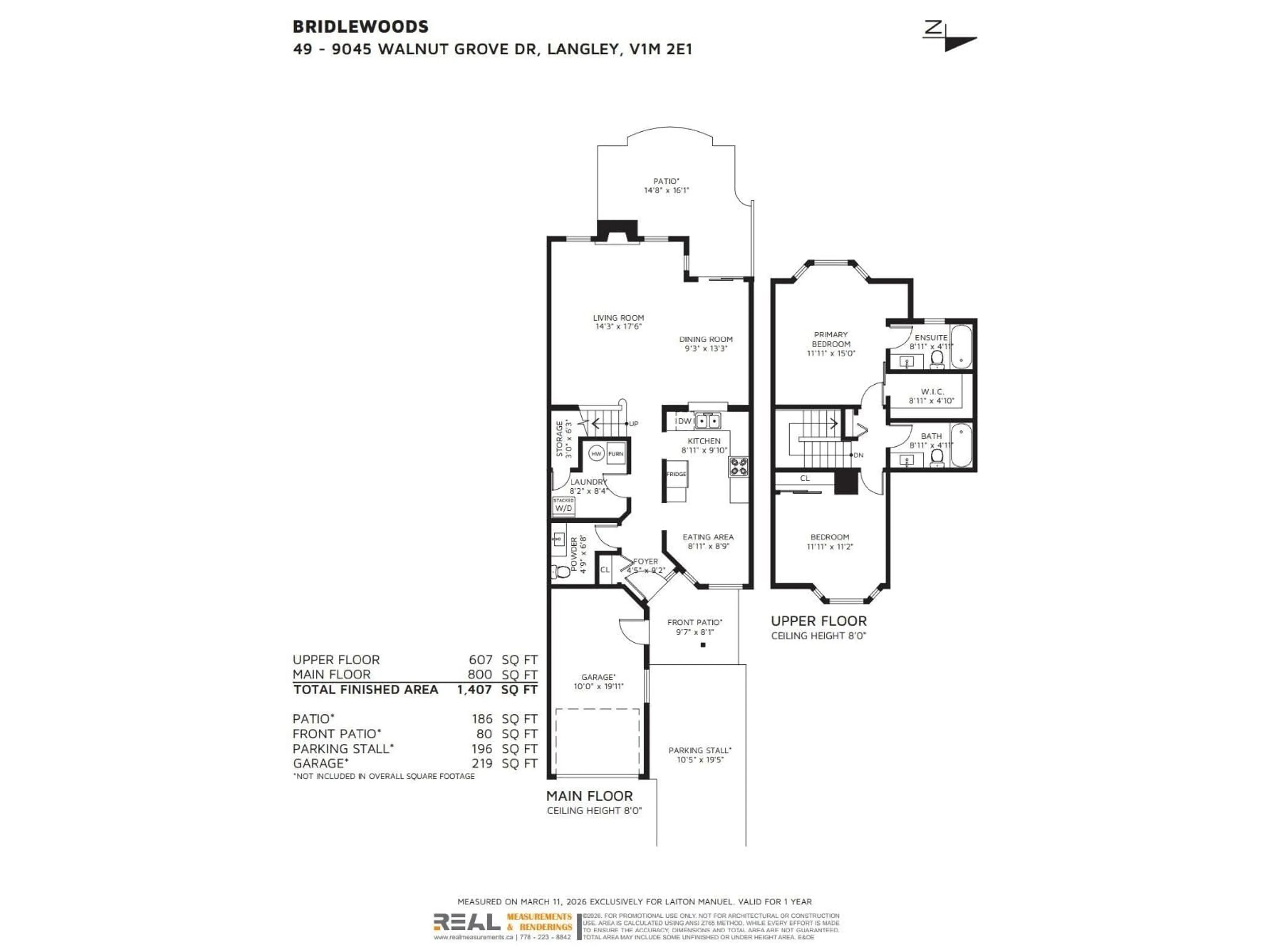 Floor plan for 49 - 9045 WALNUT GROVE DRIVE, Langley British Columbia V1M2E1