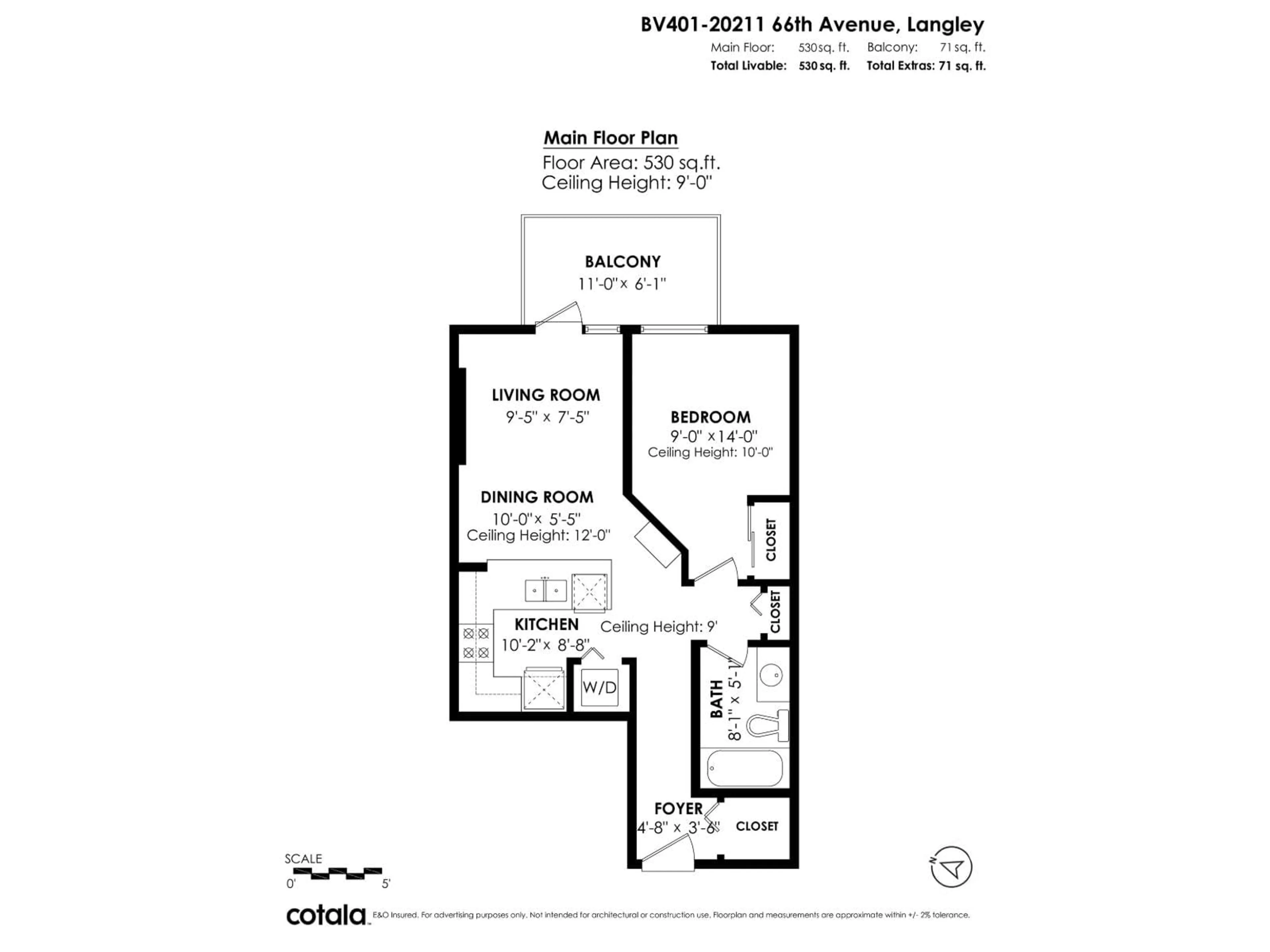 Floor plan for B401 - 20211 66 AVENUE, Langley British Columbia V2Y0L4