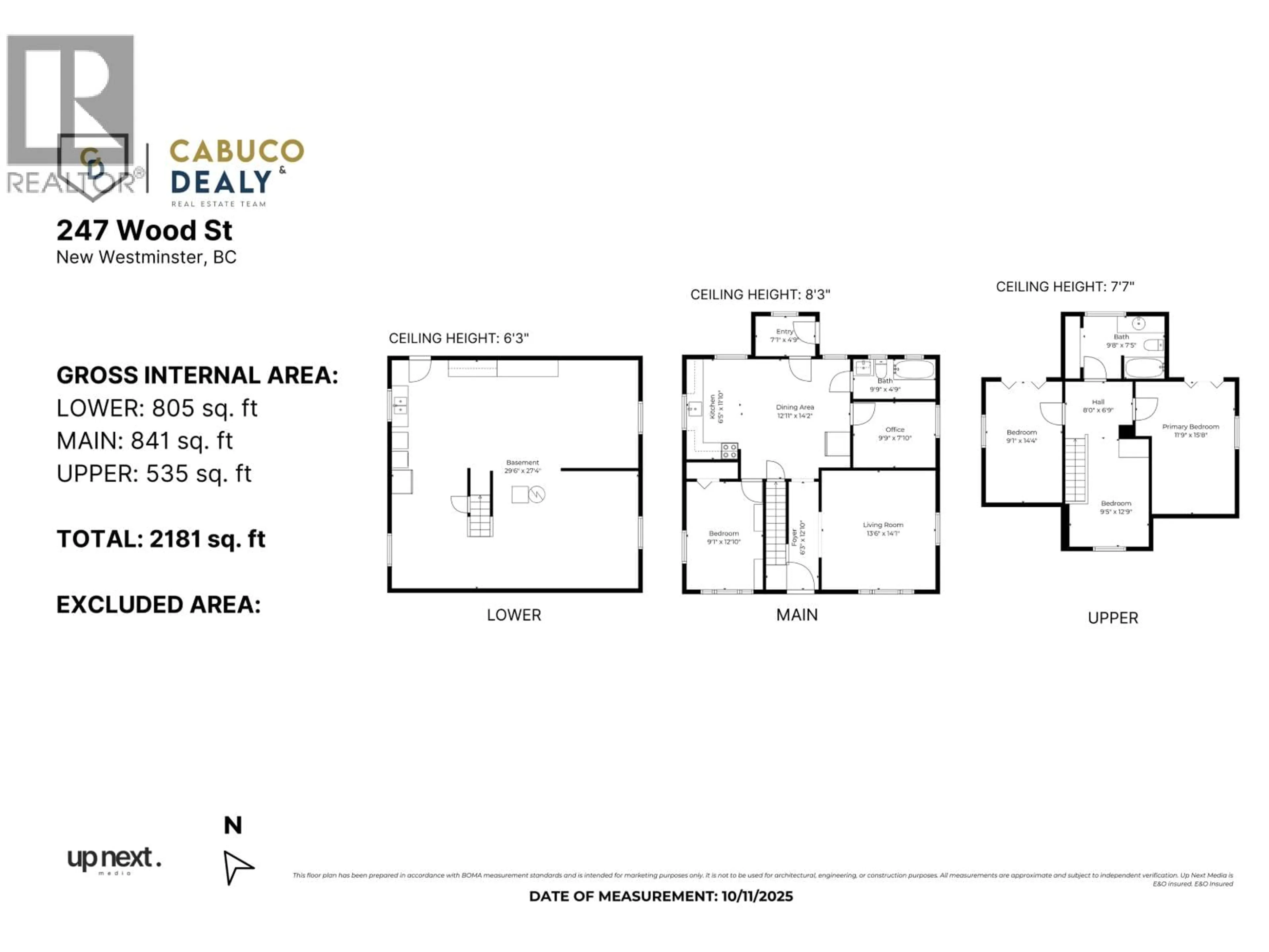Floor plan for 247 WOOD STREET, New Westminster British Columbia V3M5K5