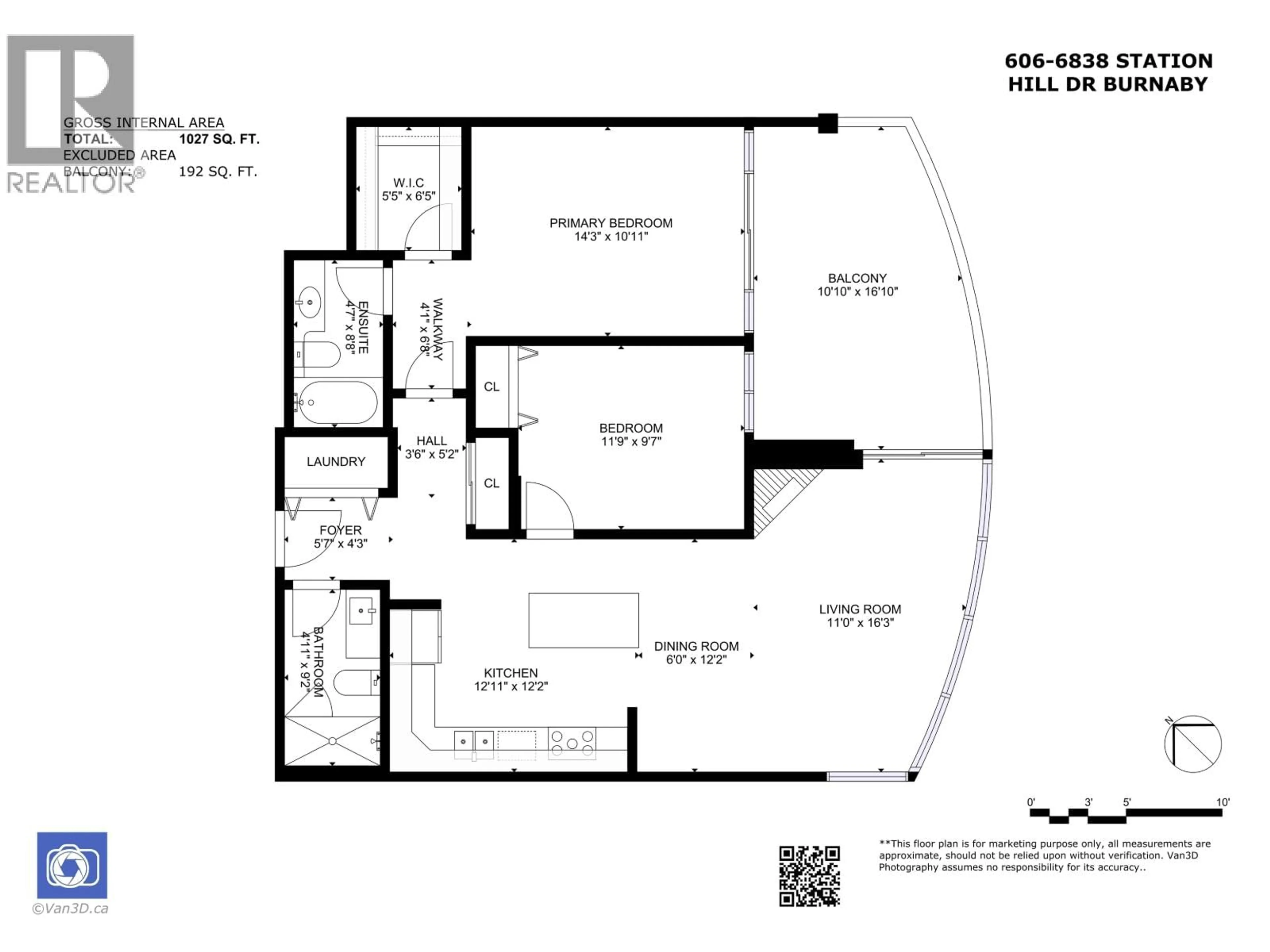 Floor plan for 606 - 6838 STATION HILL DRIVE, Burnaby British Columbia V3N5A4