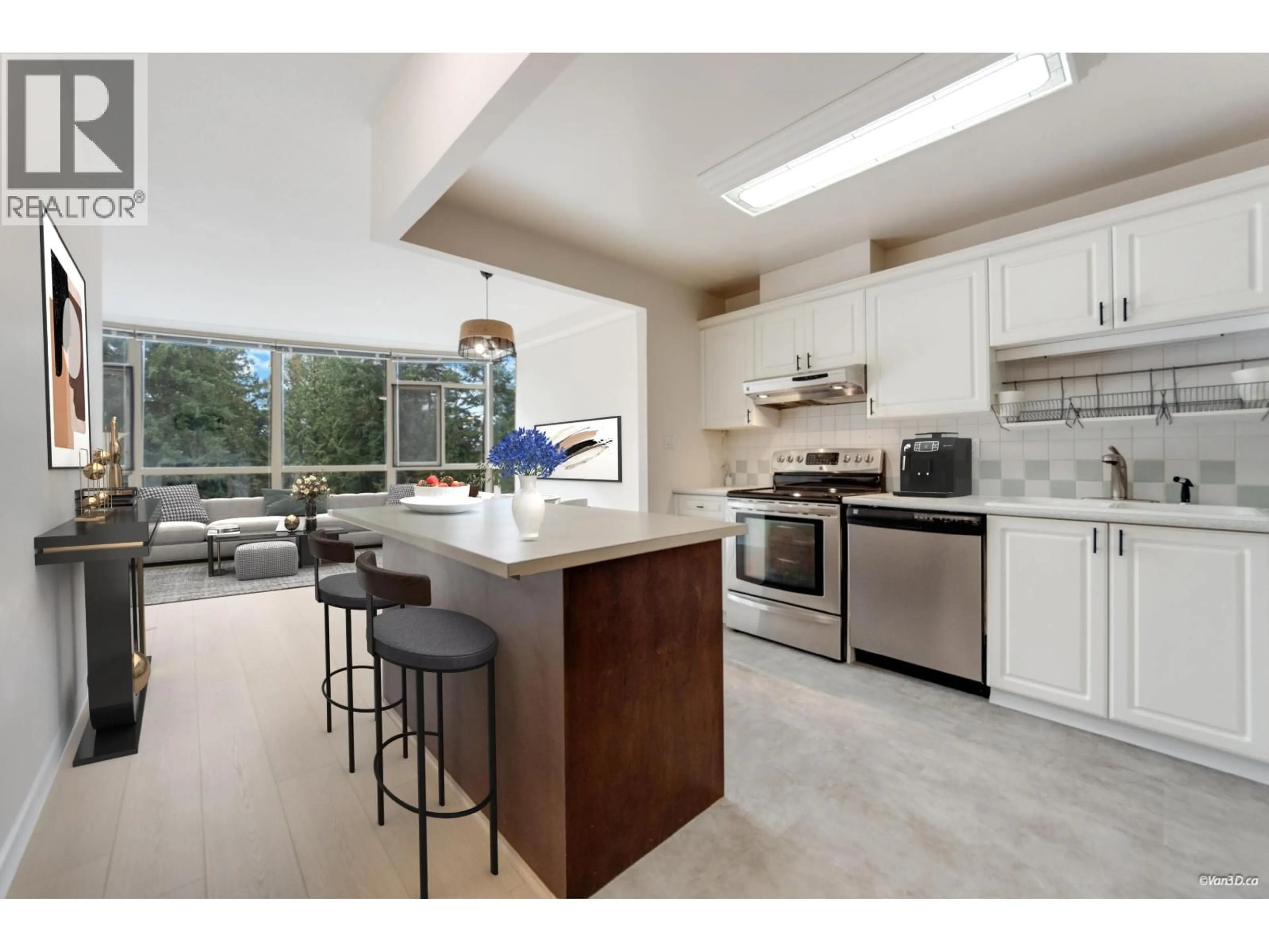 Open concept kitchen, ceramic/tile floor for 606 - 6838 STATION HILL DRIVE, Burnaby British Columbia V3N5A4