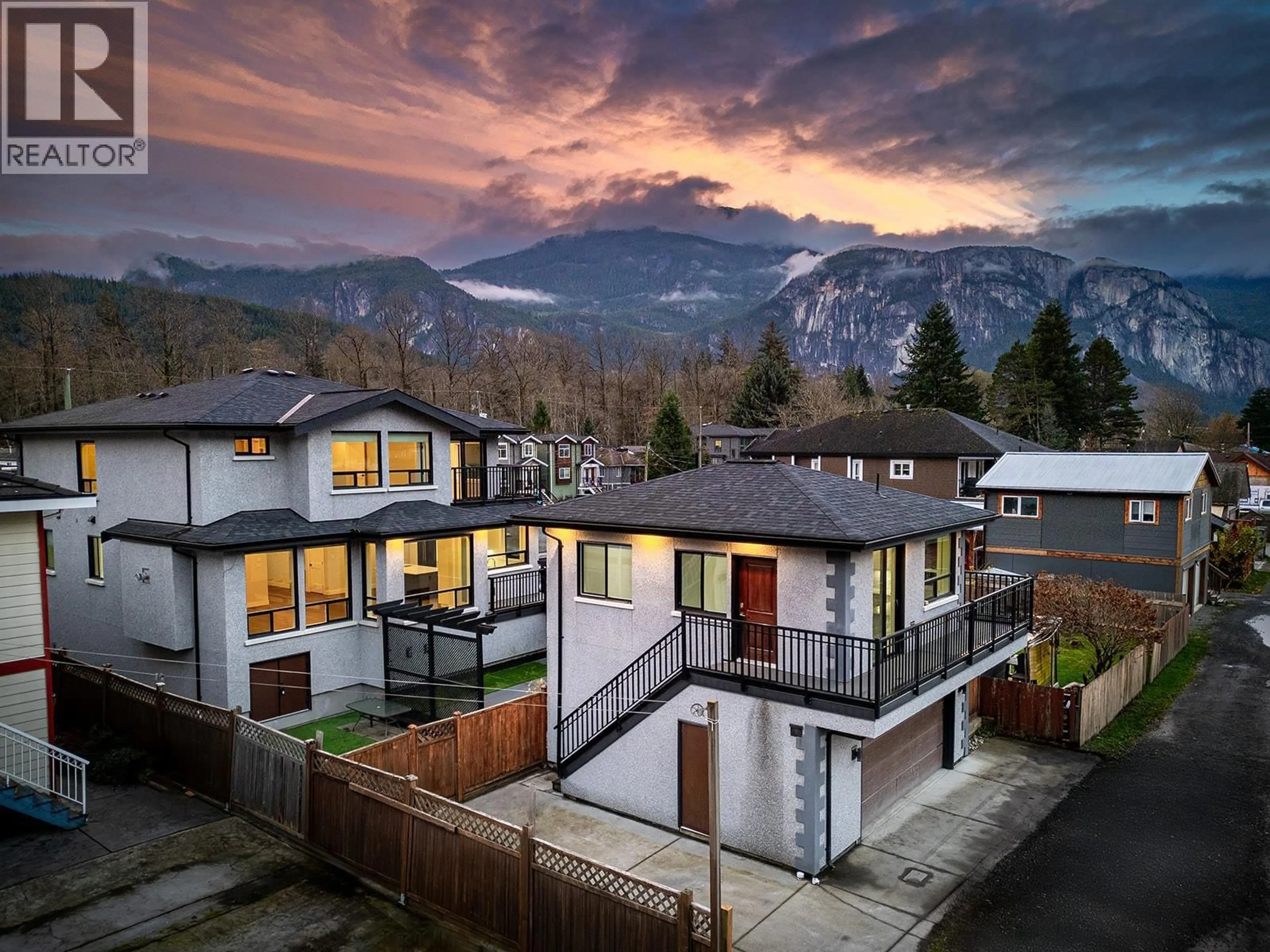 A pic from outside/outdoor area/front of a property/back of a property/a pic from drone, mountain view for 38883 BRITANNIA AVENUE, Squamish British Columbia V0N3B0