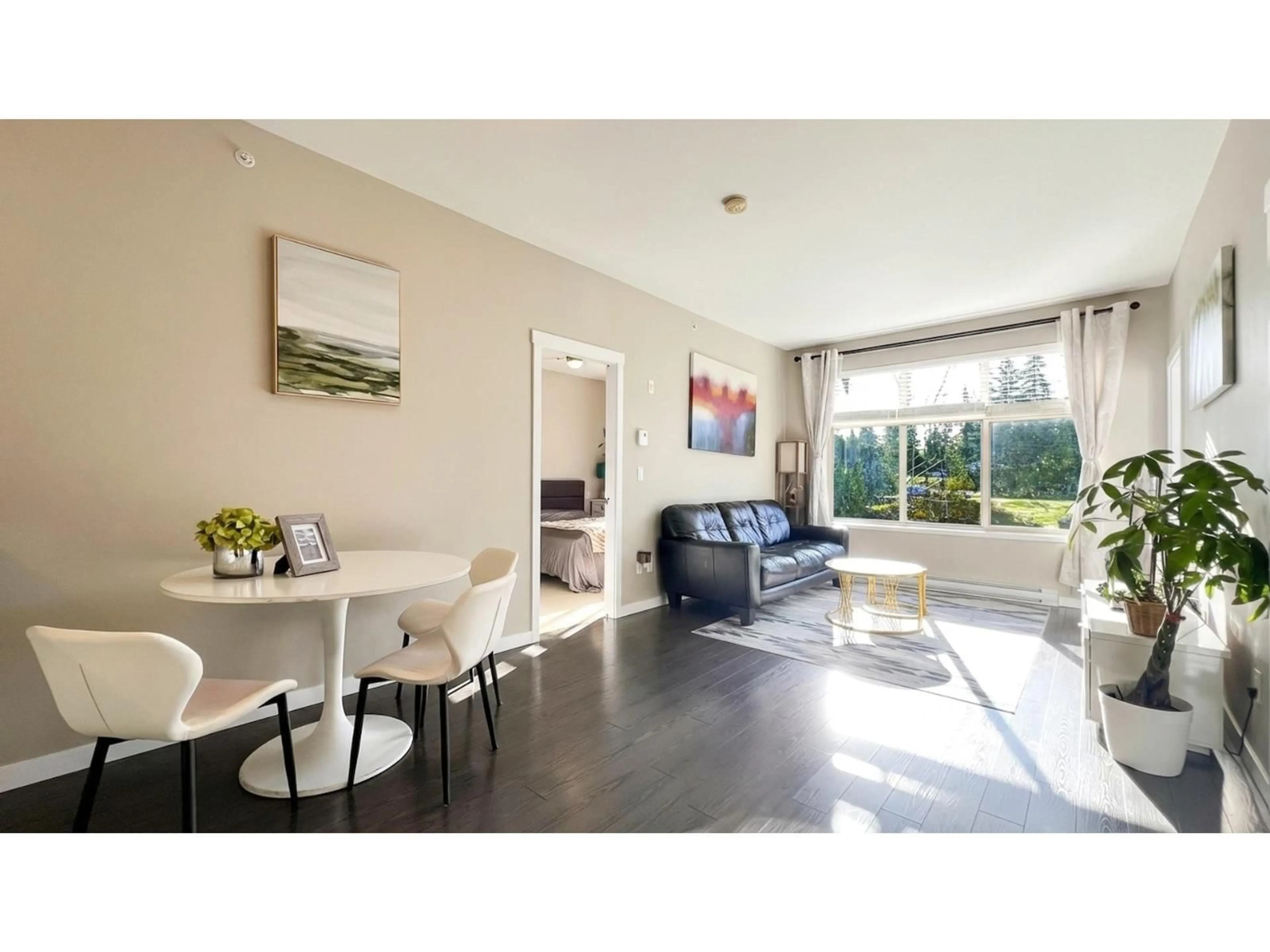 Living room with furniture, wood/laminate floor for 505 - 2855 156 STREET, Surrey British Columbia V3Z3Y3